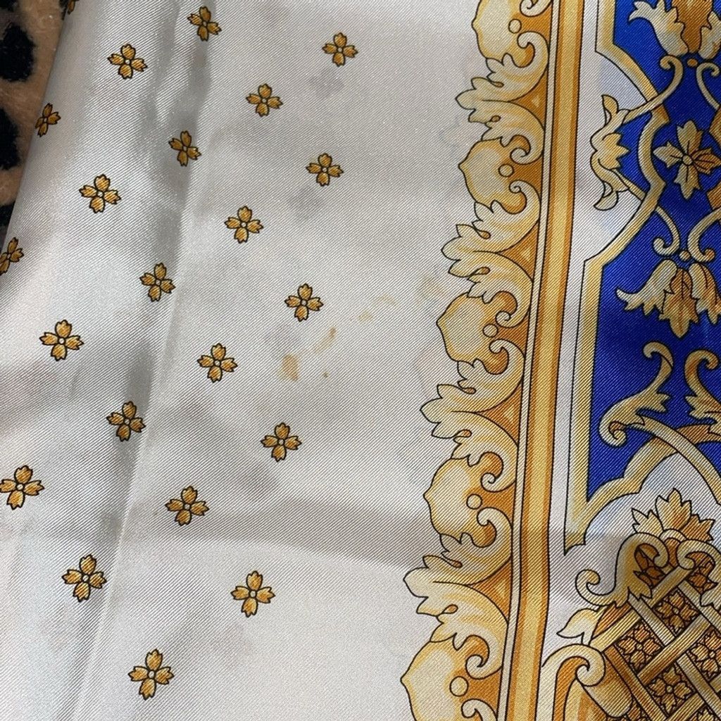 Longchamp 33x33 Longchamp baroque silk scarf Blue and Gold Size ONE SIZE - 5 Thumbnail