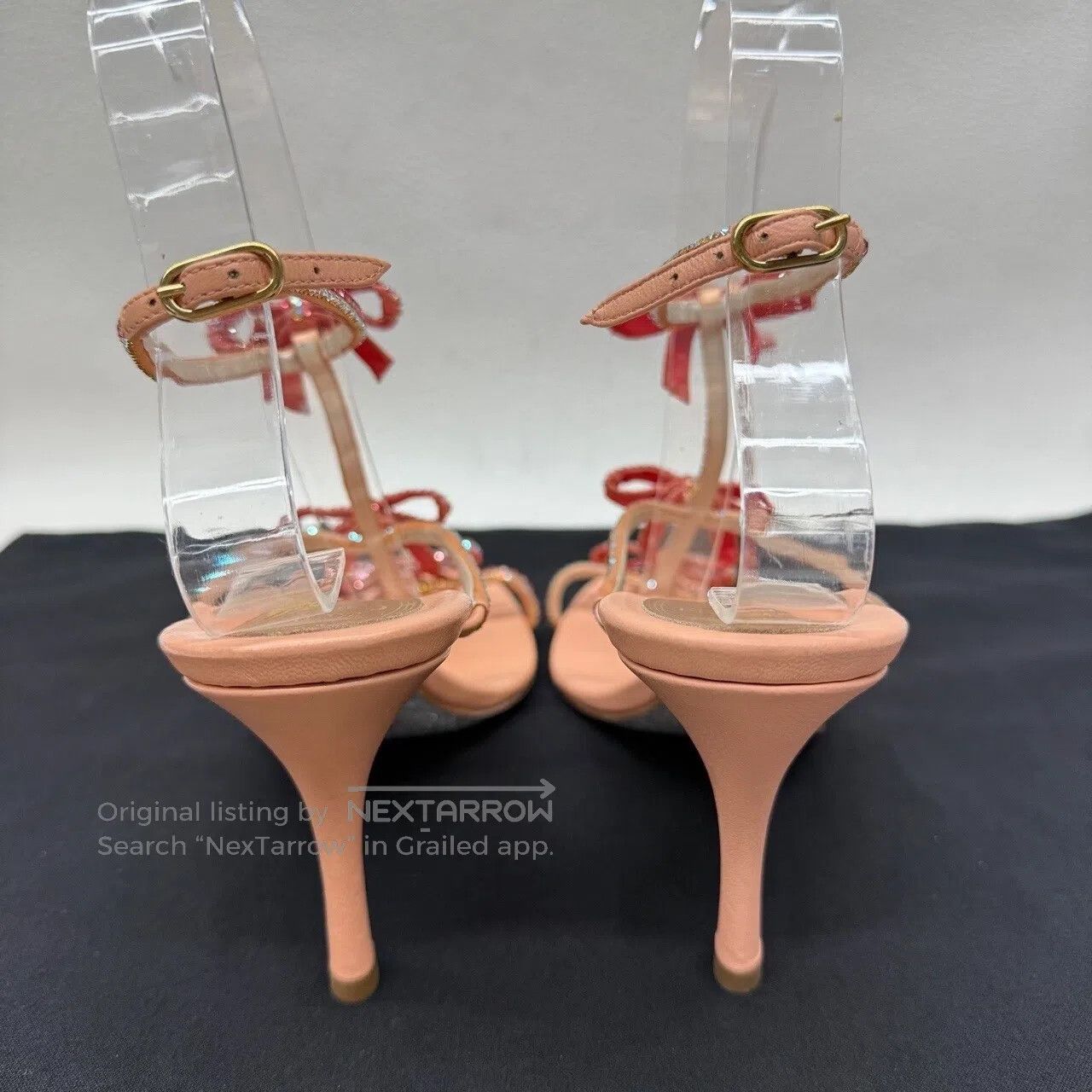 Rene Caovilla High Heels, Rhinestone Bow, High-Heeled Sand, Women's (Size 7.5) — image 5 of 6