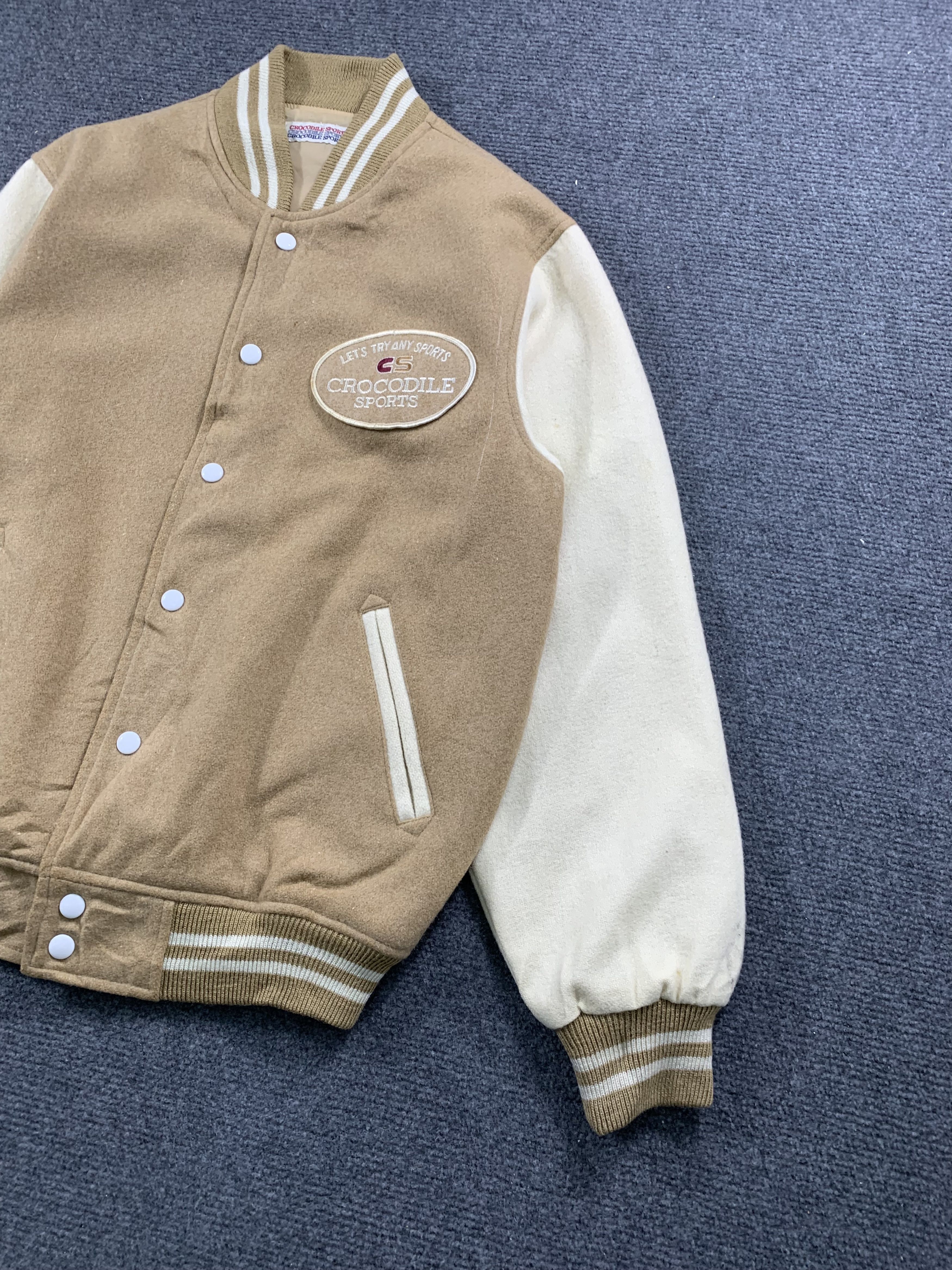Japanese Brand Vintage Crocodile Button Up Wool Varsity Jacket Size US S / EU 44-46 / 1 - 5 Thumbnail