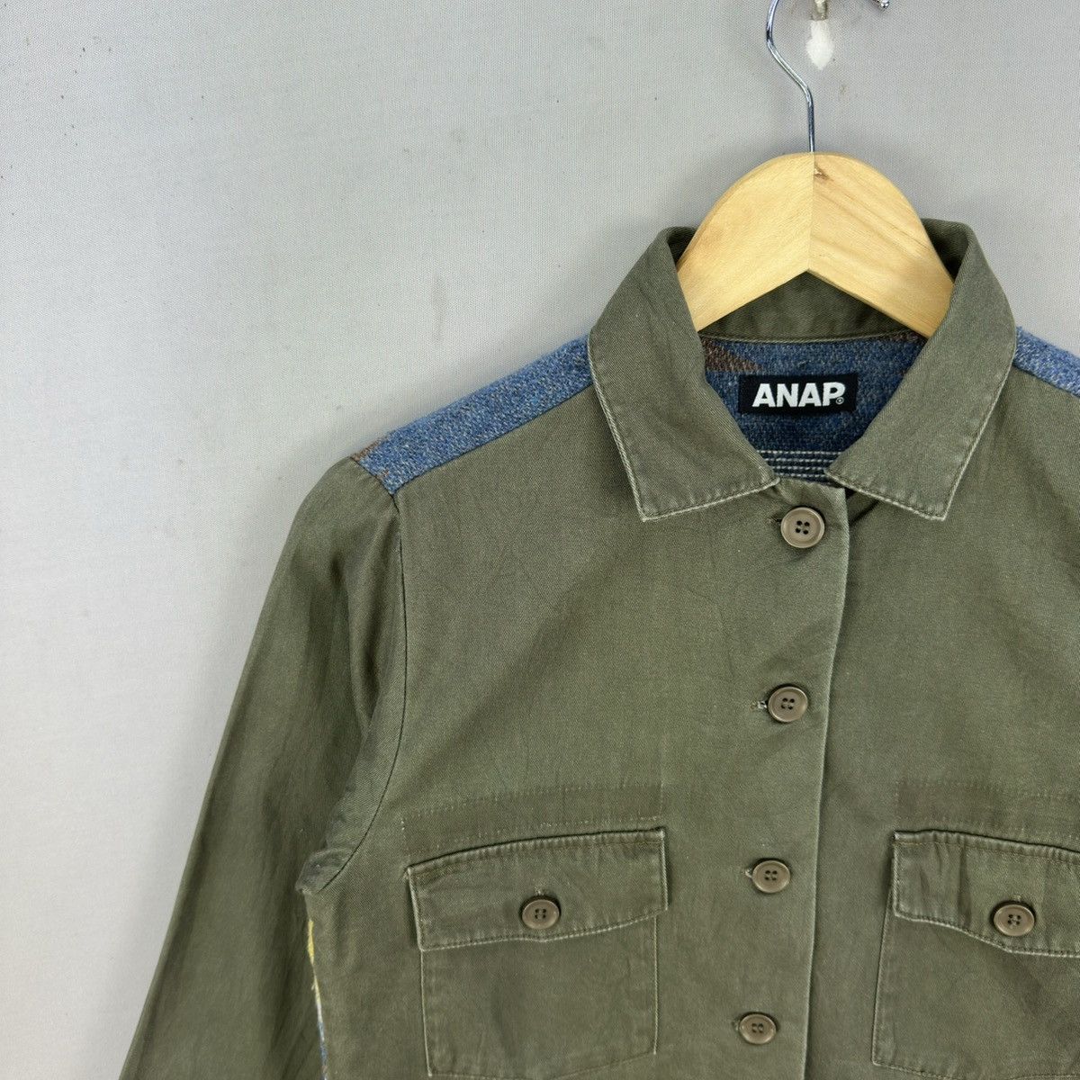 Japanese Brand Vintage 2000s Anap Army Navajo Hybrid Button Up Shirt Size US XS / EU 42 / 0 - 2 Thumbnail