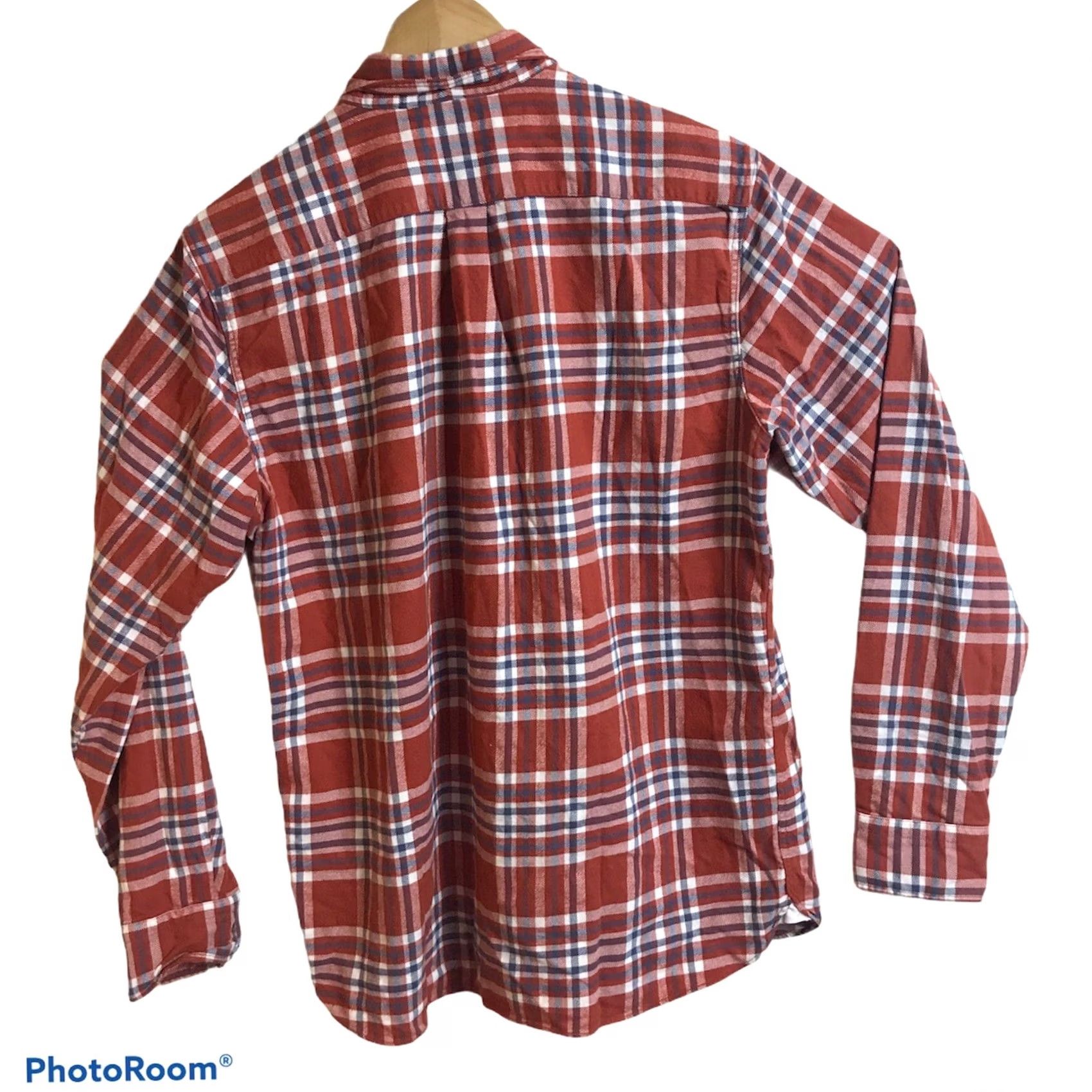 Levi's Levi's Shirt Mens Medium Button-Down Cotton Brick Red Plaid Flannel Standard Fit Size US M / EU 48-50 / 2 - 4 Thumbnail