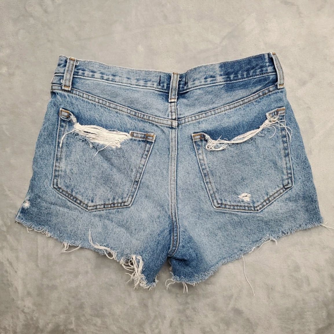 Abercrombie & Fitch Abercrombie & Fitch Shorts Women 29 Blue Denim Booty Biker Y2K Micro Mini Grunge Size 29" - 7 Thumbnail