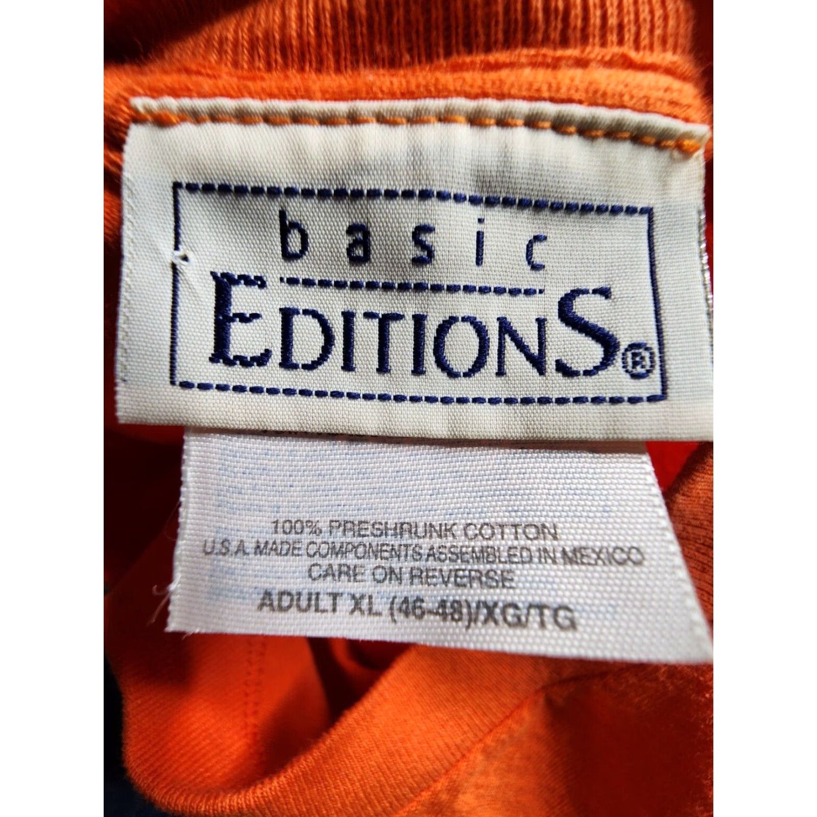 Basic Editions VINTAGE Basic Editions Halloween Shirt Unisex XL 90s Orange Cotton Spooky Tree Pumpkin Cat T-Shirt Size US XL / EU 56 / 4 - 4 Thumbnail