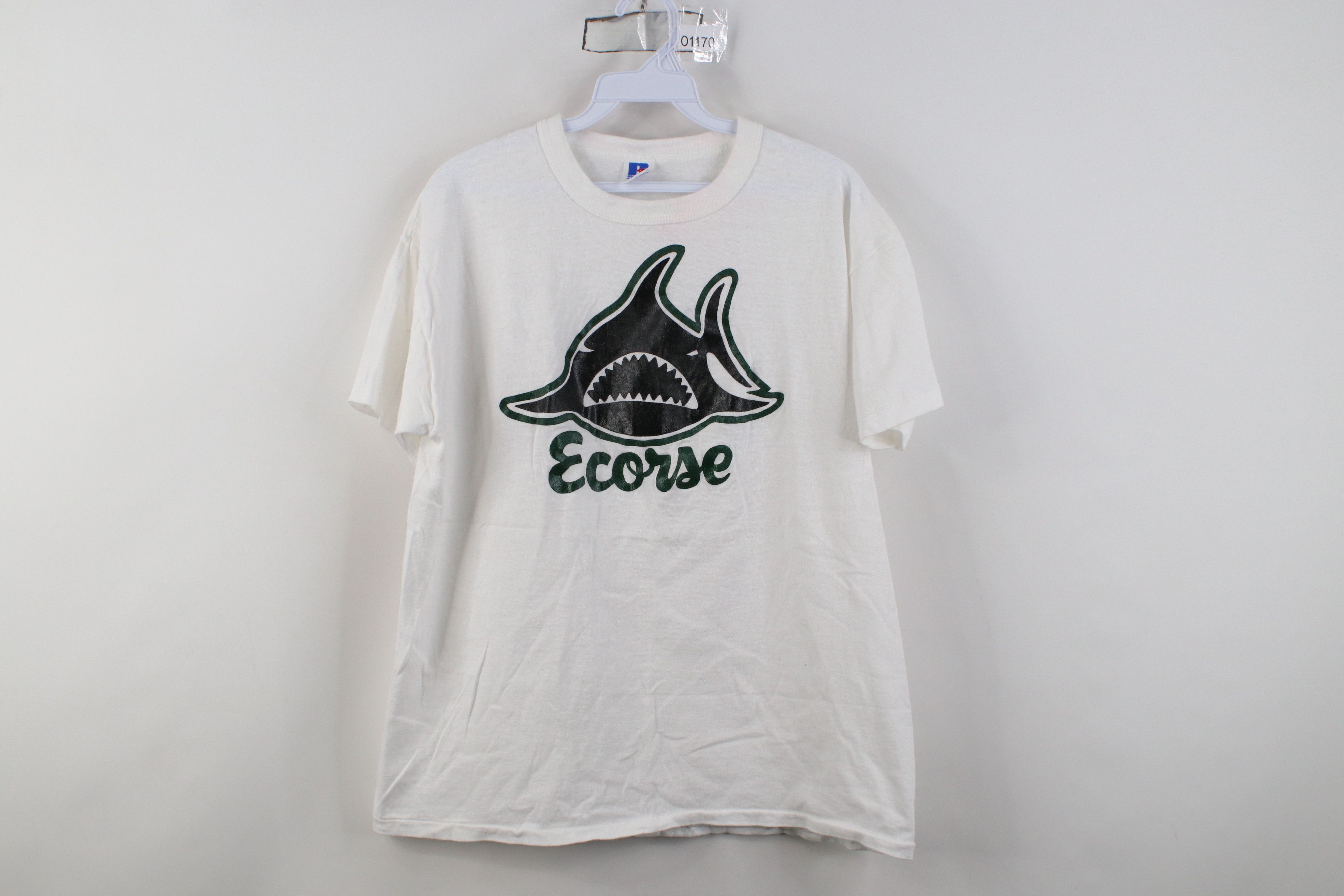 Russell Athletic Vintage 90s Russell Athletic Sharks Ecorse Michigan T-Shirt Size XL / US 12-14 / IT 48-50 - 1 Thumbnail
