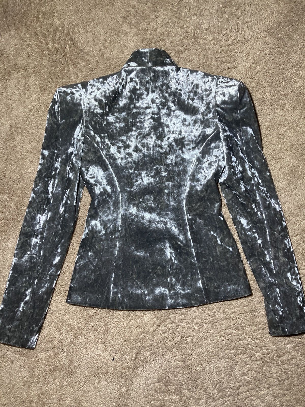 Martine Rose New AW21 Martine Rose Crushed Velvet 4B Padded Jacket 2021 Size 44R - 8 Thumbnail