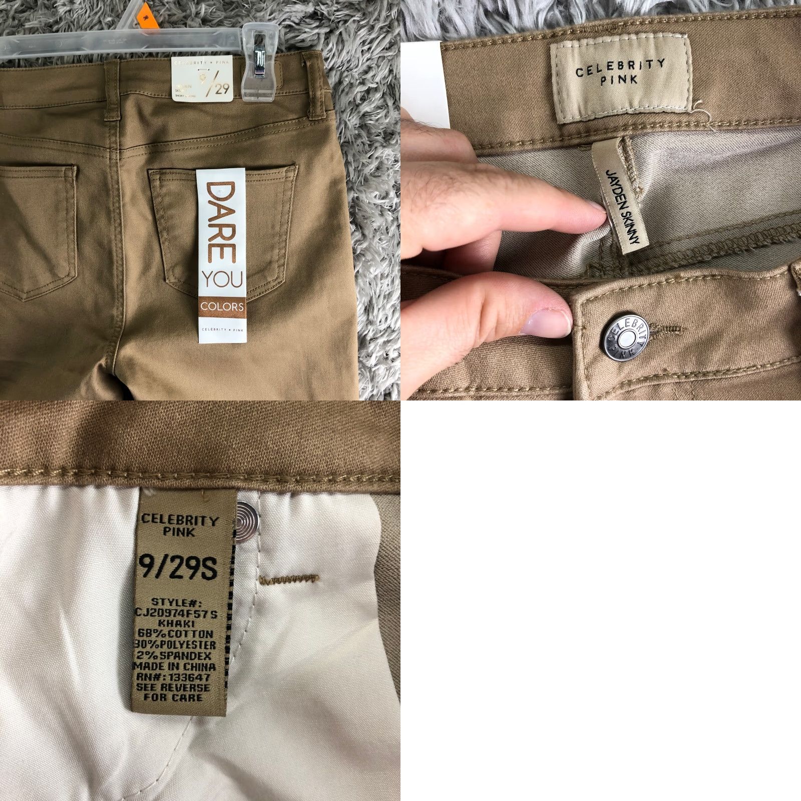 Vintage Celebrity Pink Womens Size 9/29 Short Jayden Skinny Beige Jeans Size 30" / US 8 / IT 44 - 8 Thumbnail