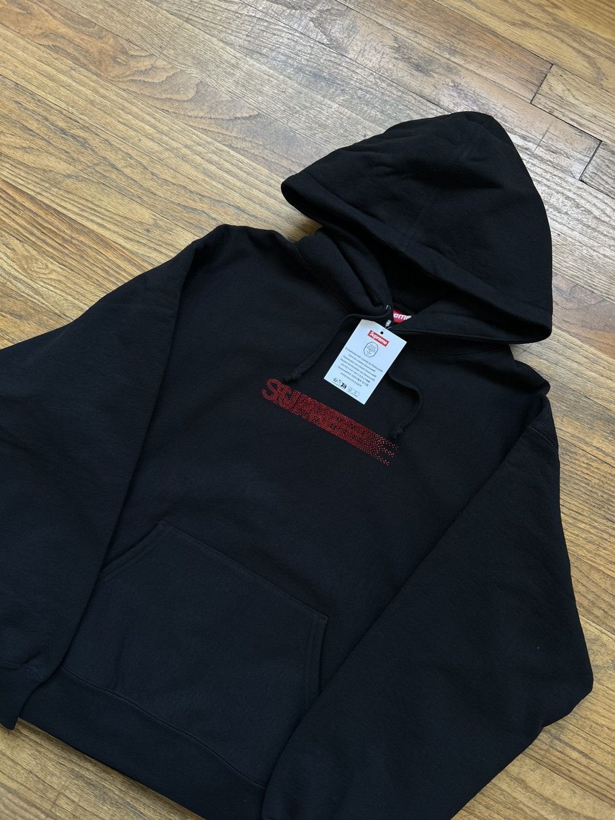 Supreme × Swarovski Supreme Swarovski Motion Logo Black Hoodie Size Medium Size US M / EU 48-50 / 2 - 2 Thumbnail