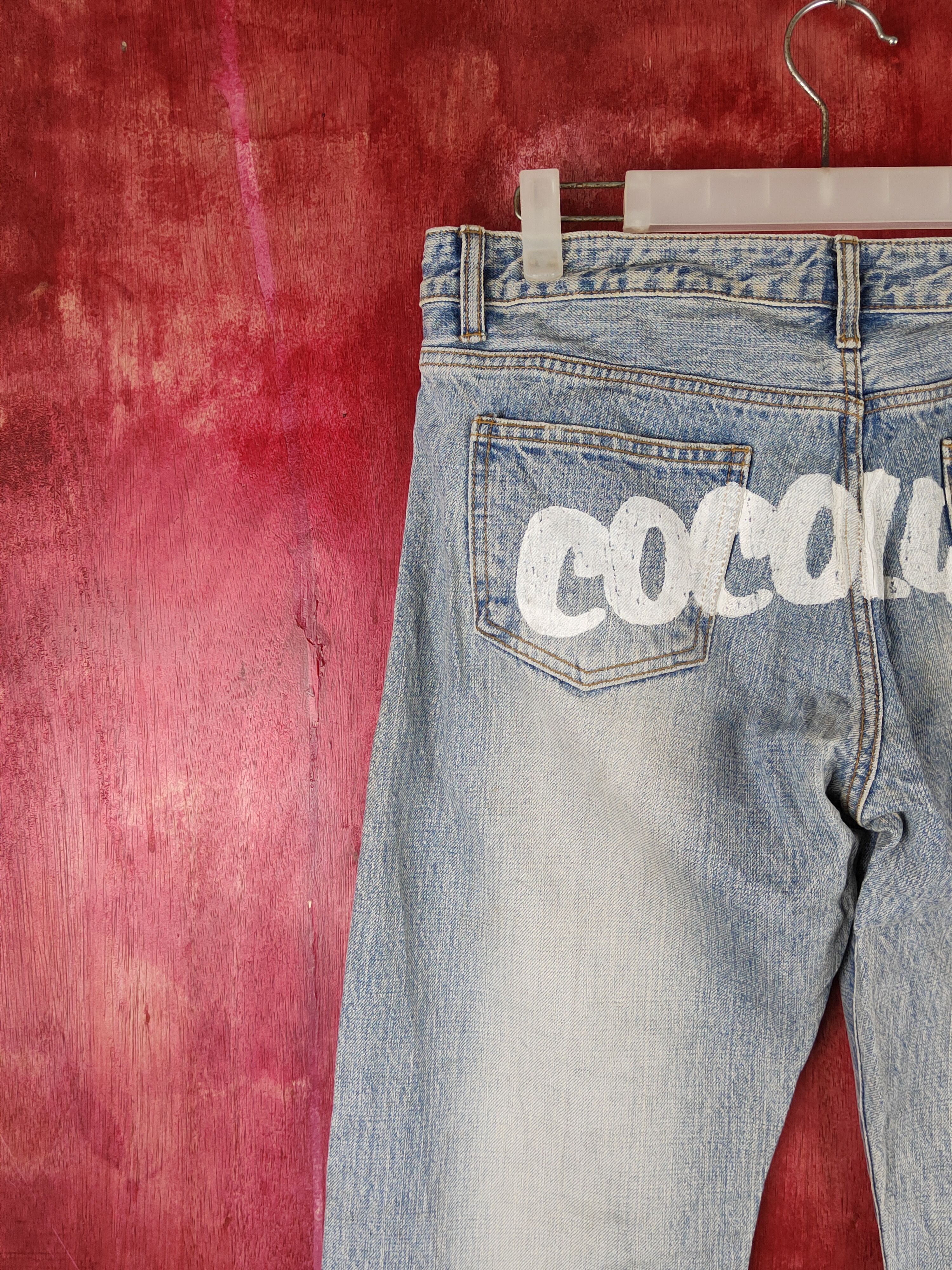 Japanese Brand Cocolulu Blue Faded Distressed Multipocket Denim #S1530 Size 29" - 9 Thumbnail