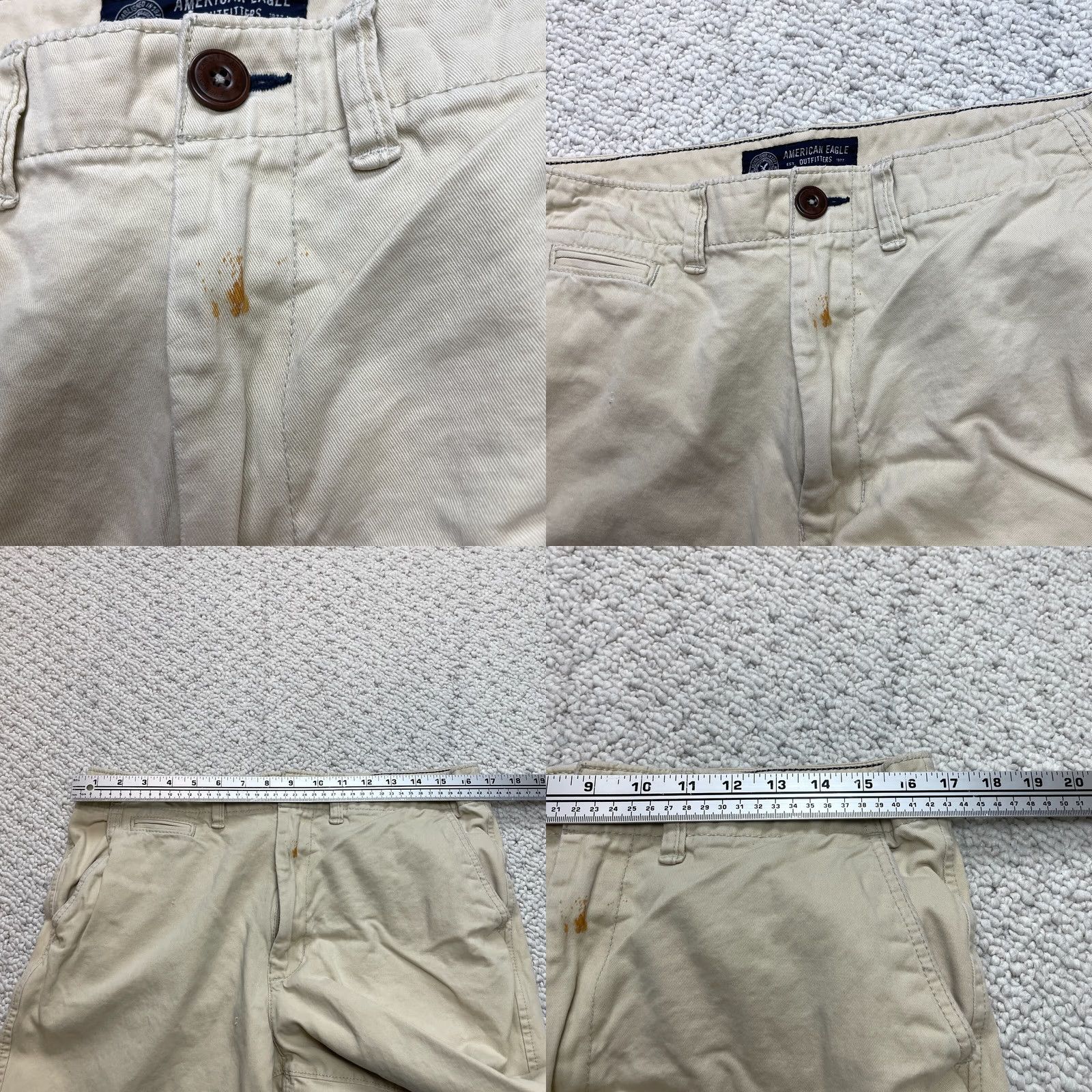 American Eagle Outfitters American Eagle Longboard Chino Shorts Mens 31 Light Beige Khaki 11" Inseam Solid Size US 31 - 8 Thumbnail