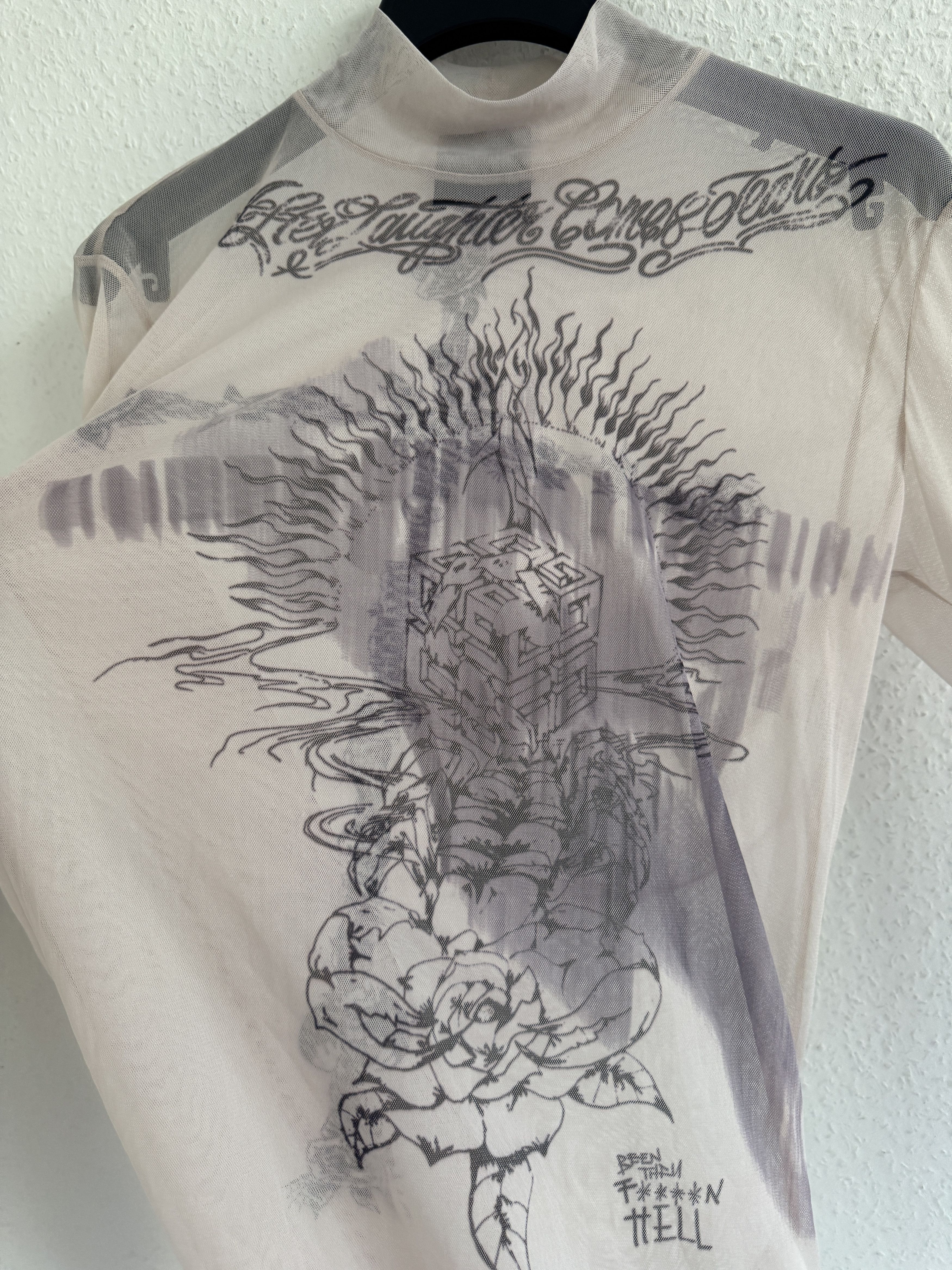 Givenchy sheer long-sleeve tattoo-print t-shirt Size US S / EU 44-46 / 1 - 4 Thumbnail