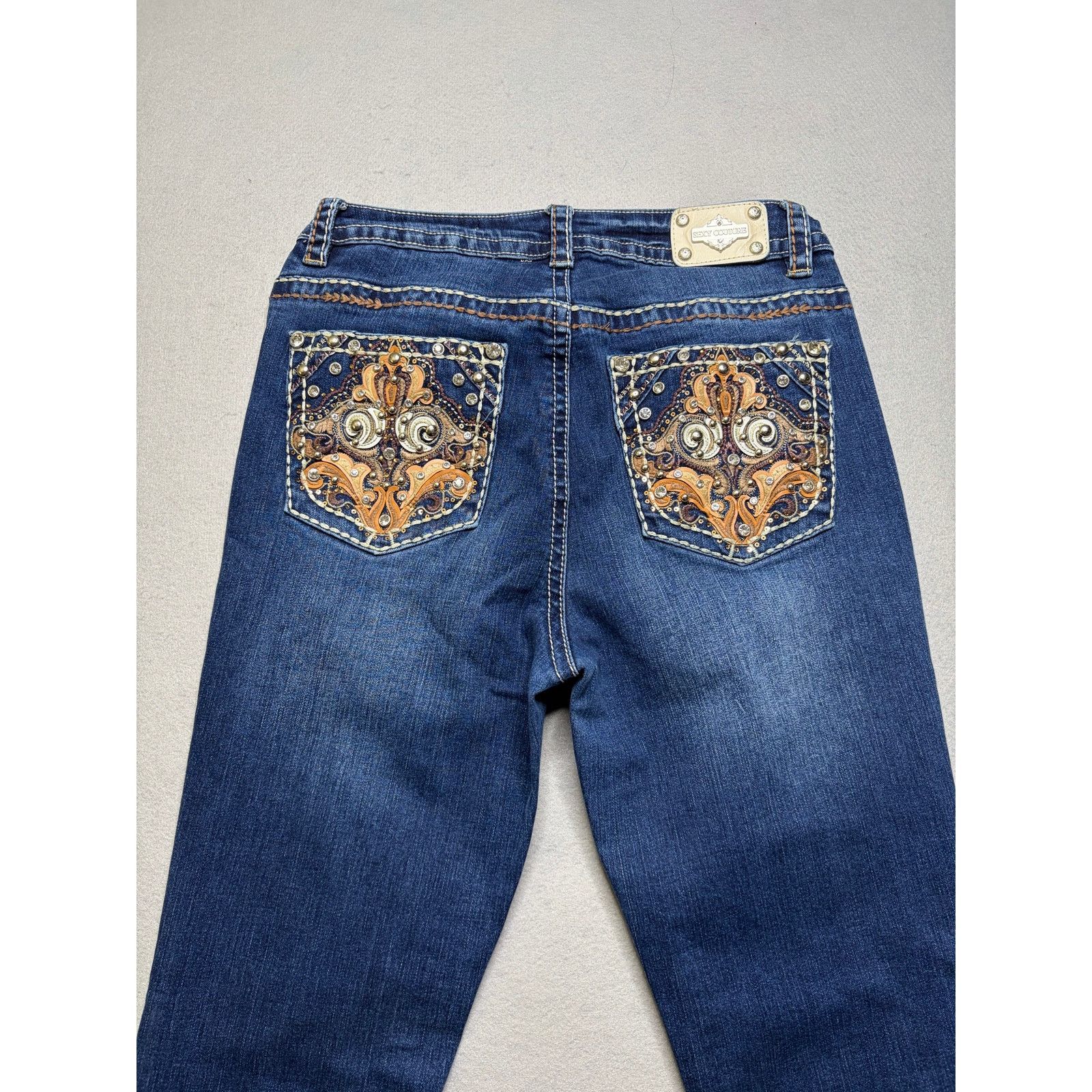 Other Sexy Couture Women’s Embellished Bootcut Jeans 28x32 Dark Size 28" / US 6 / IT 42 - 10 Thumbnail