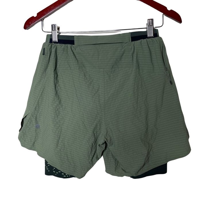Lululemon Lululemon Men Surge Lined Shorts in rainforest green sz S