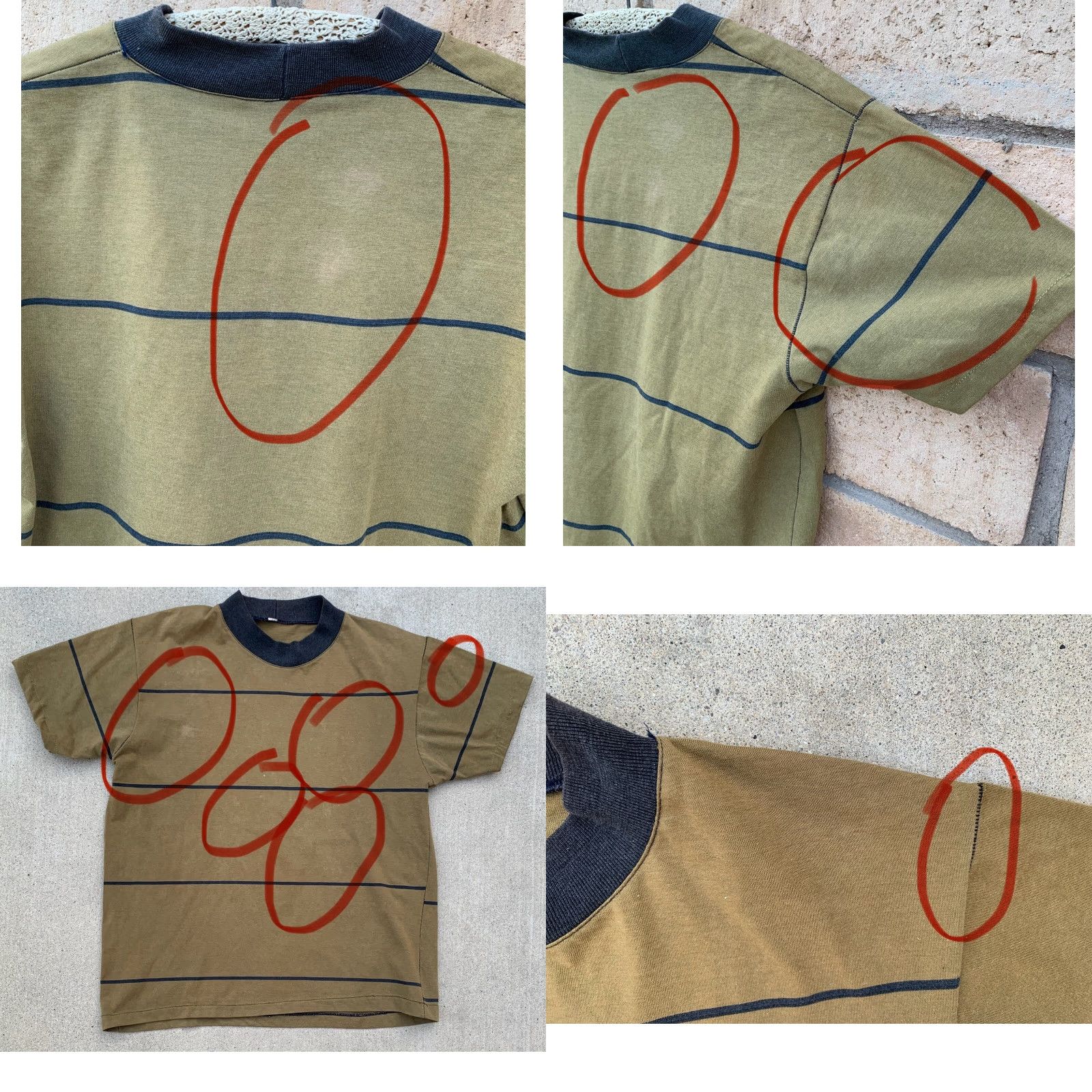 Vintage VINTAGE Striped Tee T Shirt Stripes Fade Single Stitch Size M Green Men T-Shirt Short Sleeve Vintage Yes Mens Size US M / EU 48-50 / 2 - 10 Thumbnail