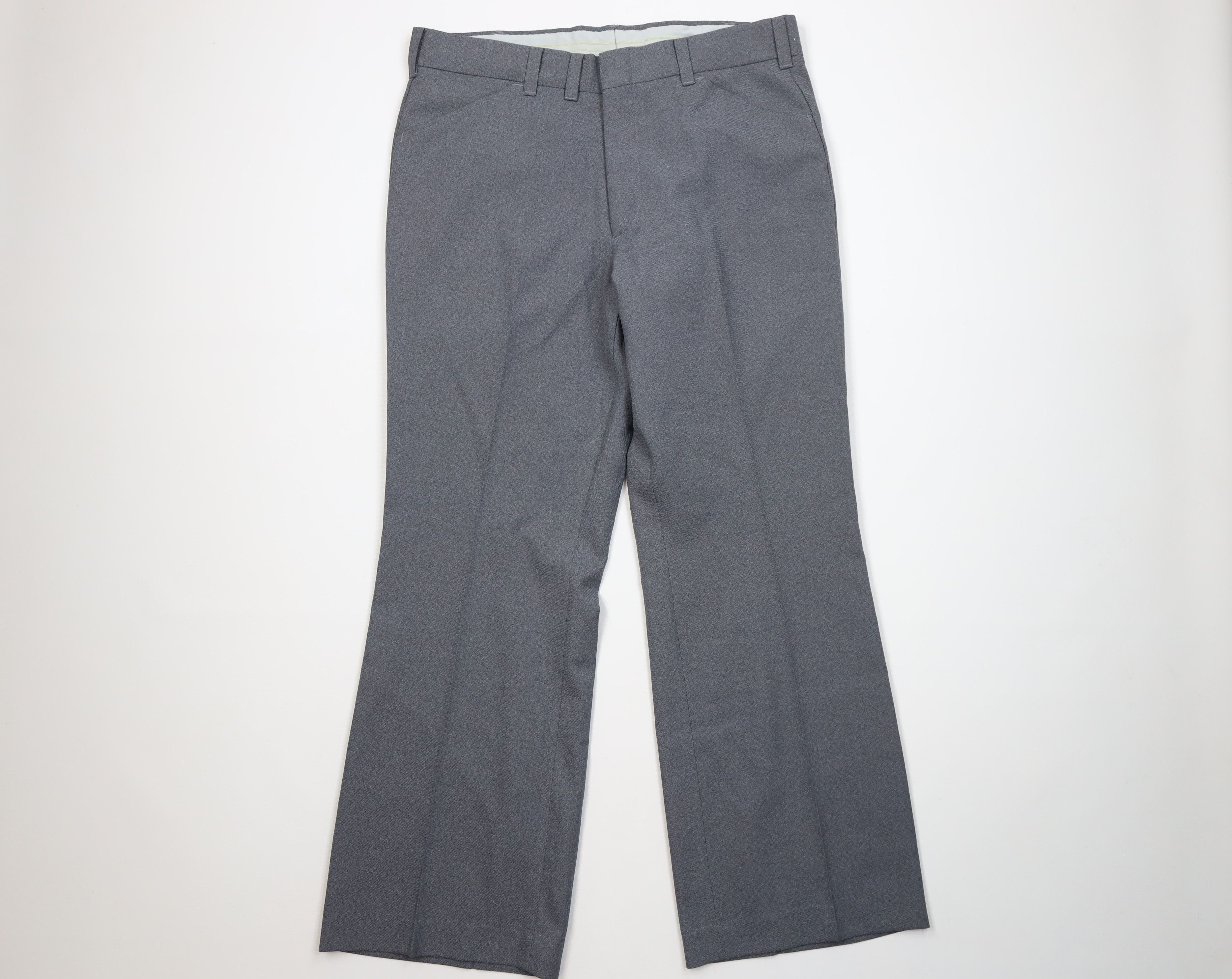 Vintage Vintage 70s Streetwear Bell Bottoms Chino Pants Gray USA Size US 34 / EU 50 - 1 Thumbnail