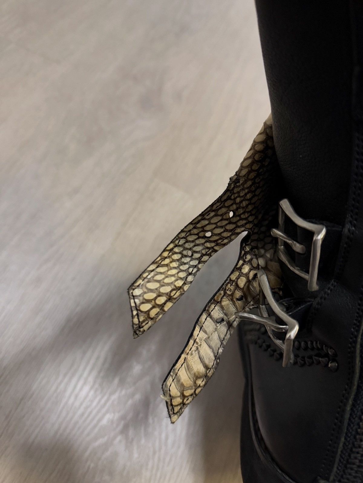 KMRii KMRii 2000s Snakeskin Studded Crush Boots w/ Buckle Size US 9.5 / EU 42-43 - 7 Thumbnail