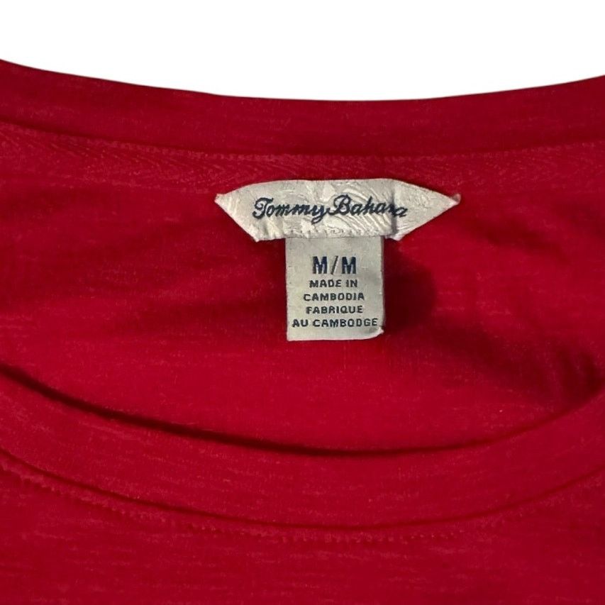 Tommy Bahama Tommy Bahama Red 3/4 Sleeve Tee Medium Curved Hem Size US M / EU 48-50 / 2 - 2 Thumbnail