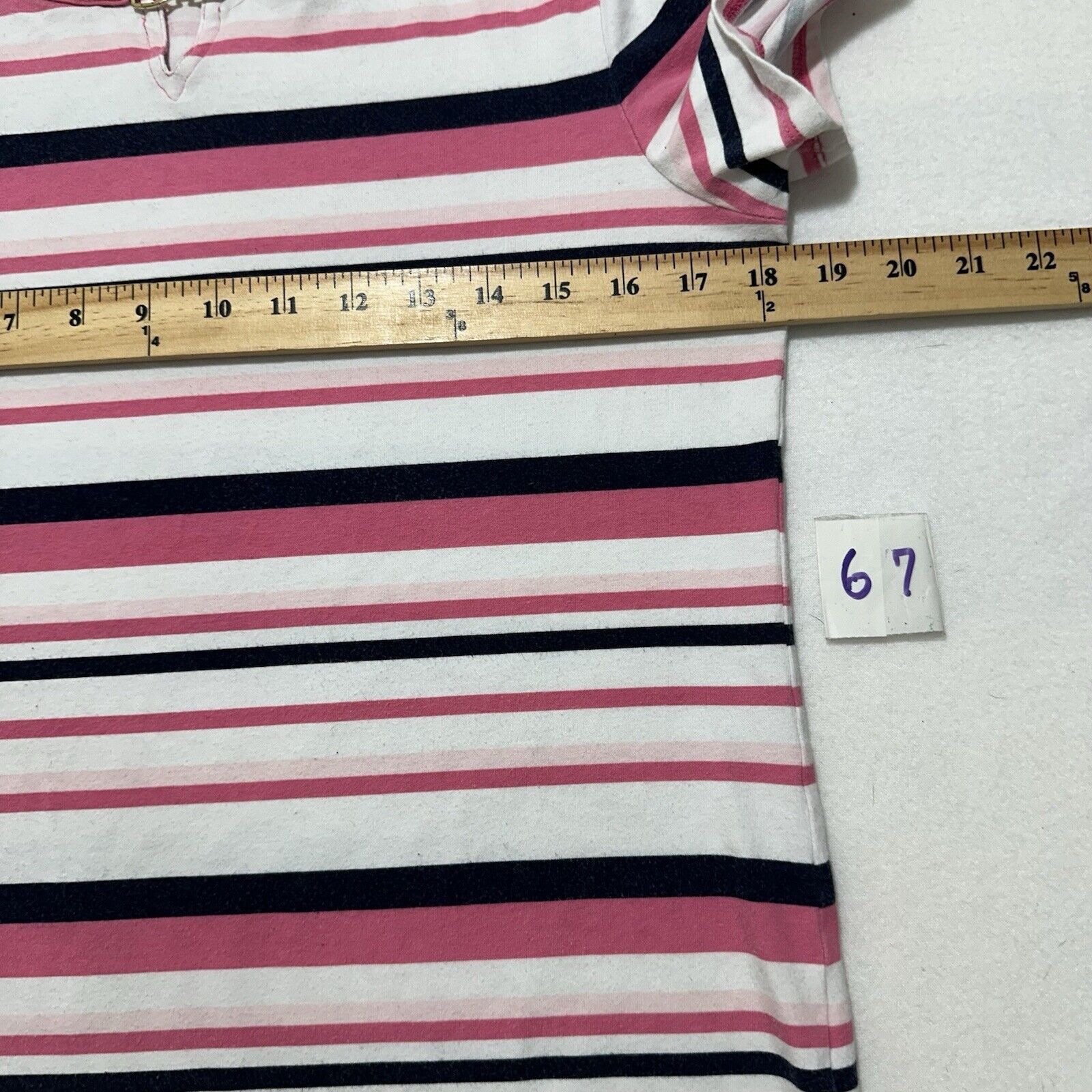 Other Talbots Medium White Pink Black Striped Short Sleeve T Shirt Size M / US 6-8 / IT 42-44 - 8 Thumbnail