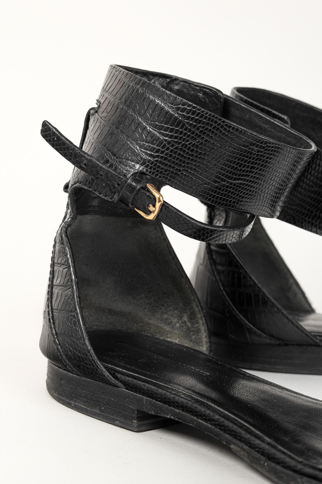 Alexander Wang Alexander Wang Elsa Black Croc-Embossed Leather Flats Size US 6.5 / IT 36.5 - 6 Thumbnail