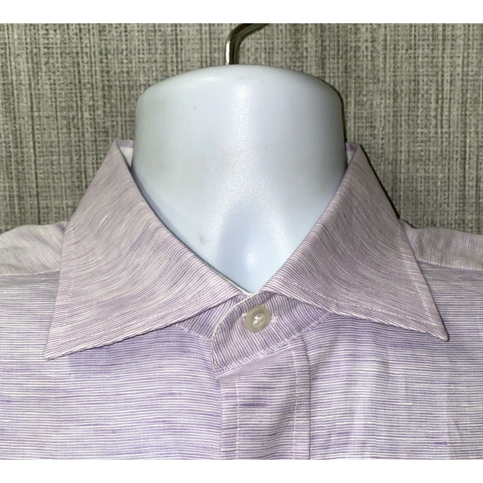 Vintage Enzo Mantovani Mens Purple Linen Long Sleeve Button Down Shirt Large Size US L / EU 52-54 / 3 - 3 Thumbnail