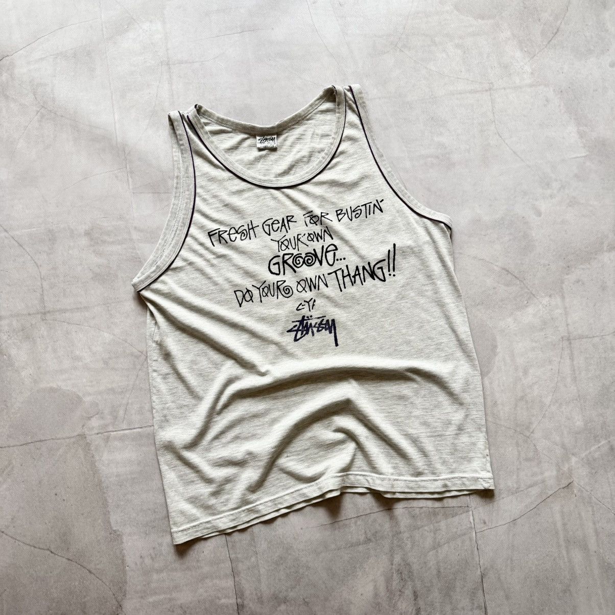 Stussy 90s Stussy Archive Big Logo Distressed Y2K Tank Top Size US M / EU 48-50 / 2 - 1 Thumbnail
