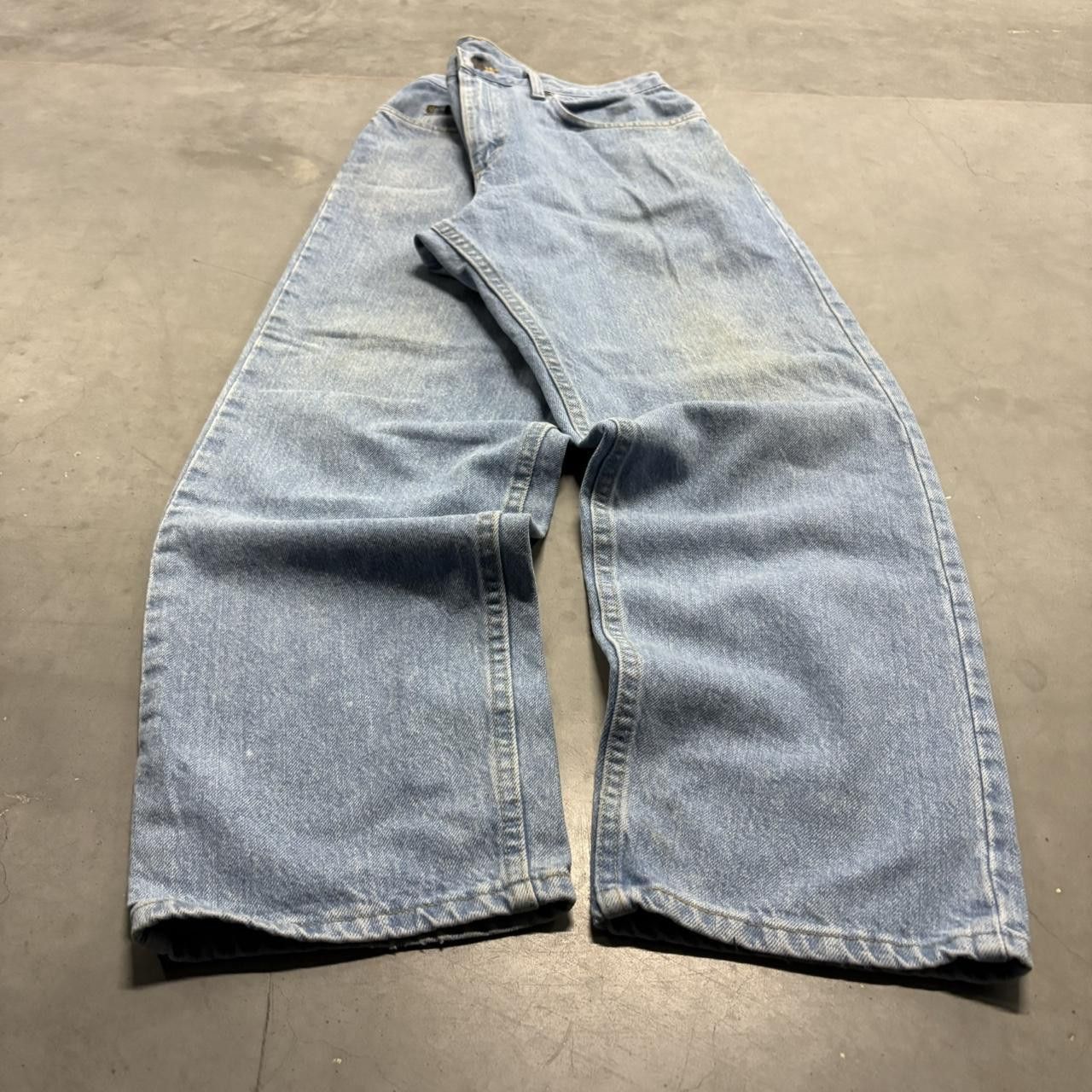 Japanese Brand × Vintage Crazy Vintage Y2K/2000s Grunge Light Blue Wash Denim Jeans! Size US 38 / EU 54 - 3 Thumbnail