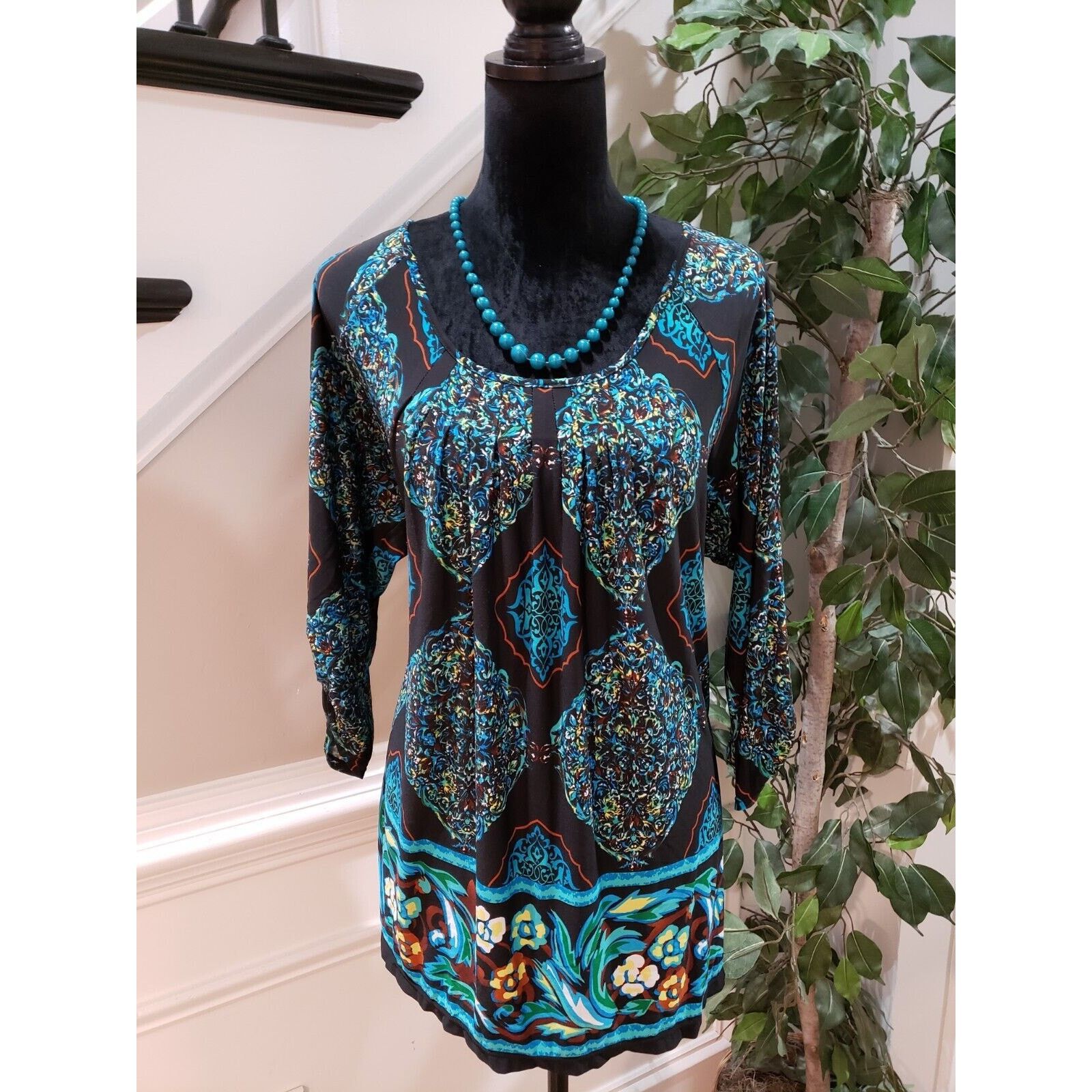 Other Kim Rogers Polyester Round Neck Long Sleeve Top Blouse Large Size L / US 10 / IT 46 - 1 Thumbnail