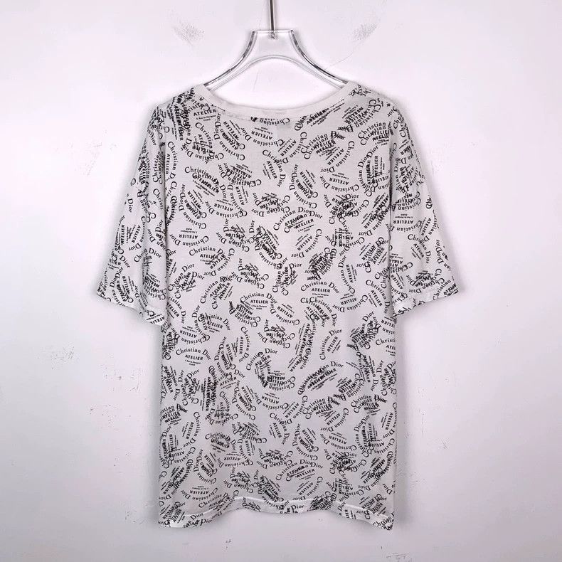 Dior Dior Slogan logo full print white round-neck cotton short-s Size US L / EU 52-54 / 3 - 2 Thumbnail