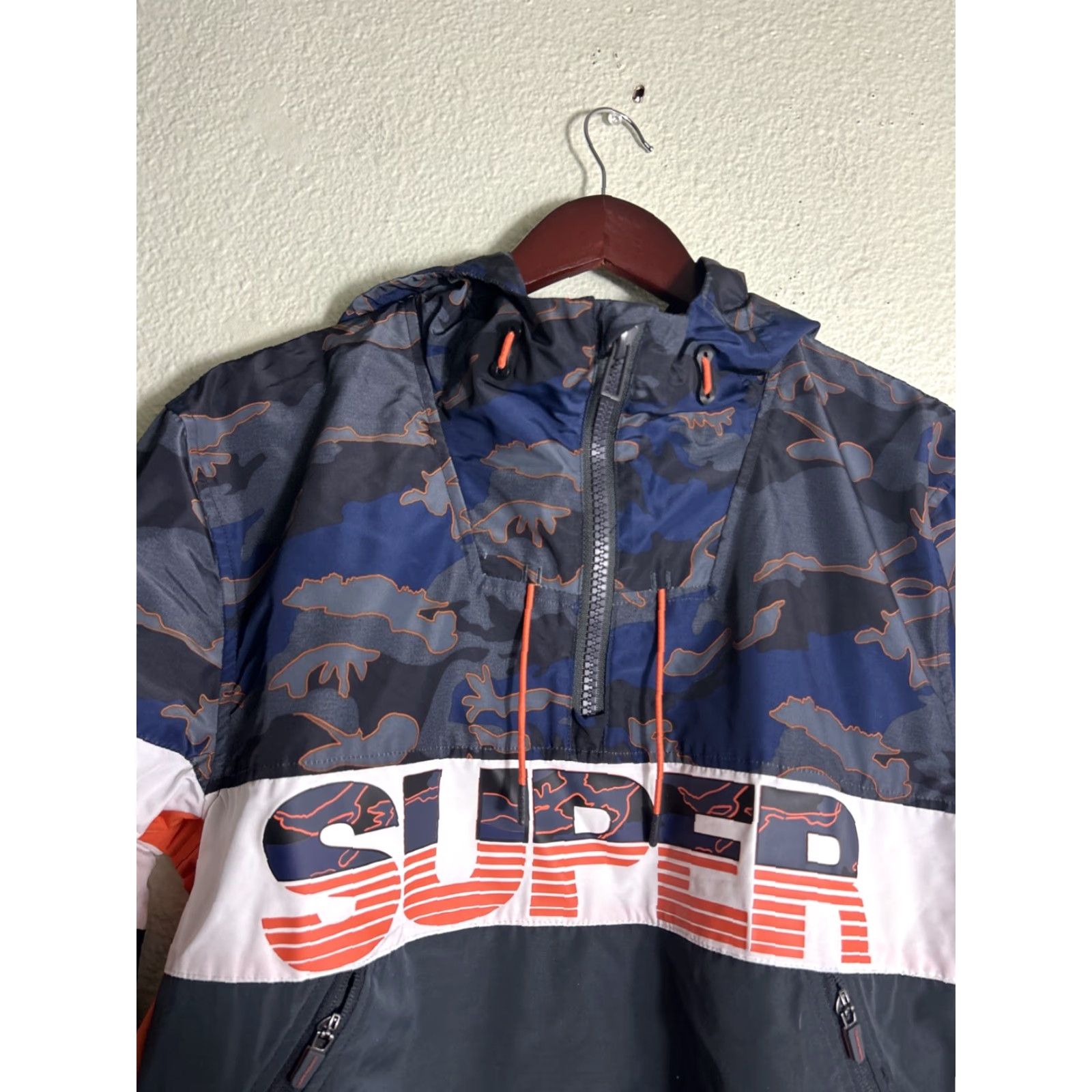 Superdry Superdry Ryley Overhead Jacket 1/4 Zip Lightweight Blue Camo Medium Smart Casual Size US M / EU 48-50 / 2 - 3 Thumbnail