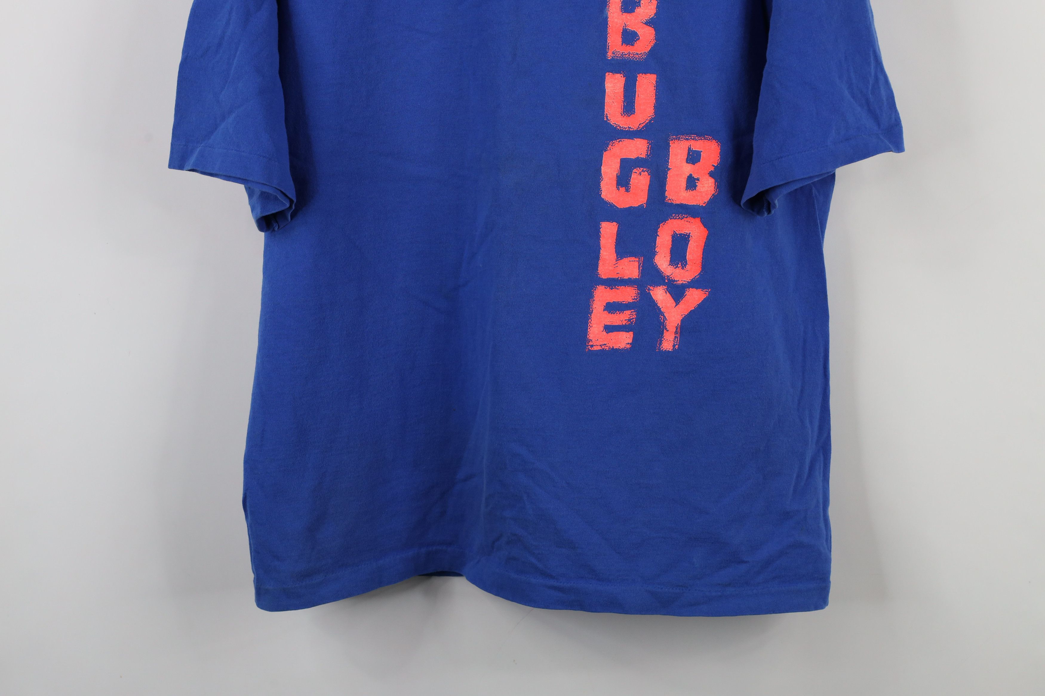 Vintage Vintage 90s Bugle Boy Spell Neon Surfing T-Shirt Blue USA Size US L / EU 52-54 / 3 - 3 Thumbnail