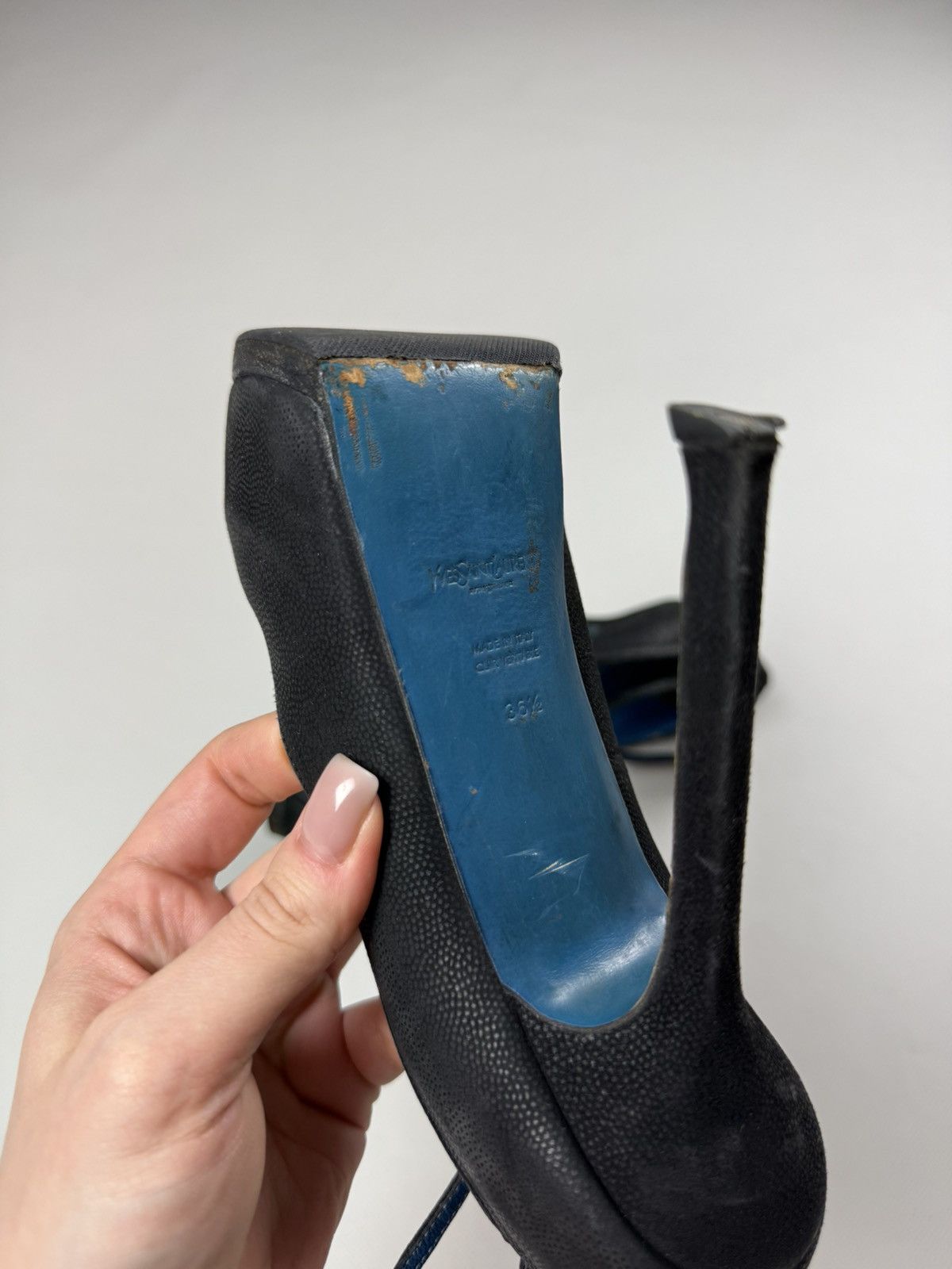Vintage × Yves Saint Laurent YSL Yves Saint Laurent Vintage Ladies Leather Platform Heels Size US 6.5 / IT 36.5 - 21 Thumbnail