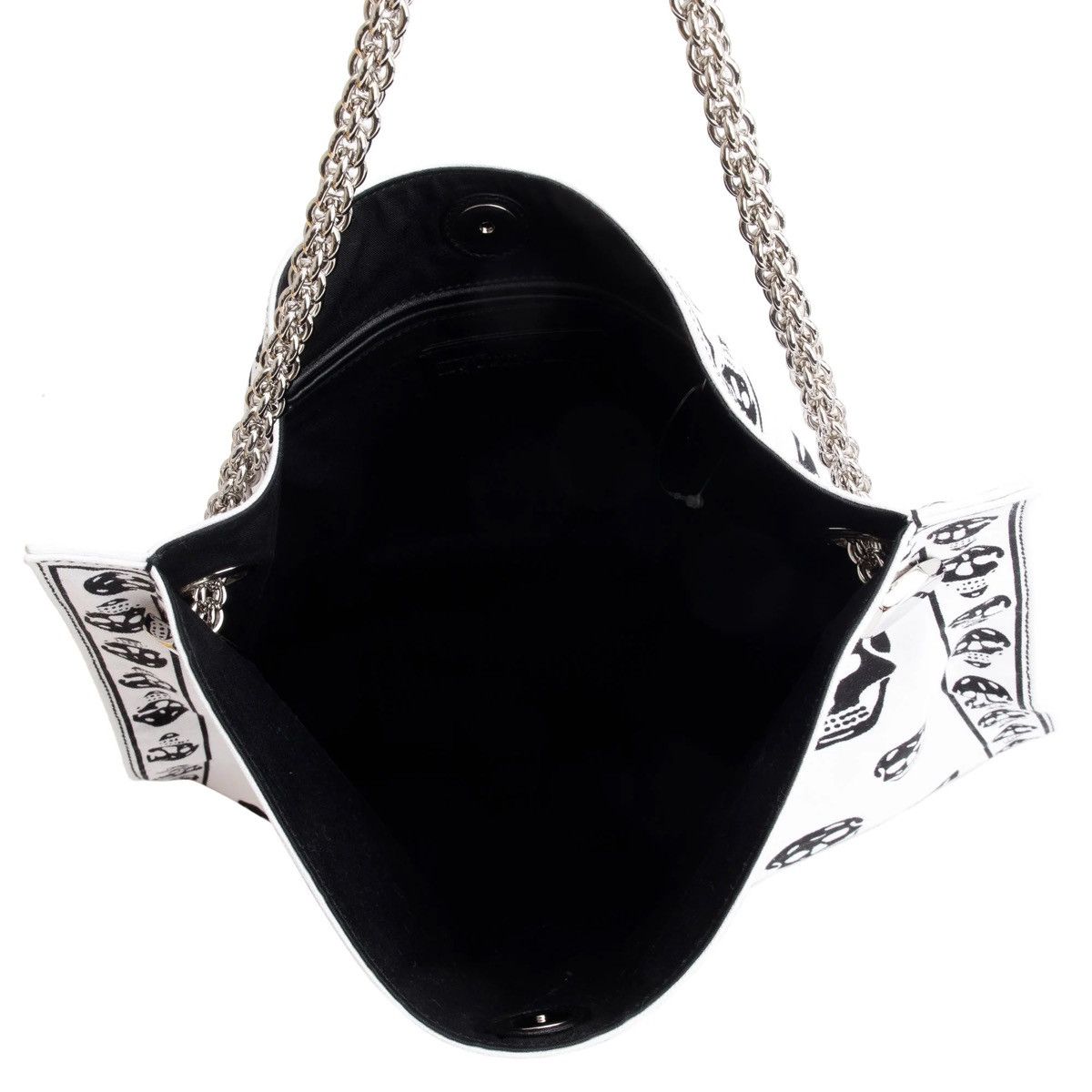 Alexander McQueen Alexander McQueen White/Black Skull Canvas Tote Bag Size ONE SIZE - 5 Thumbnail
