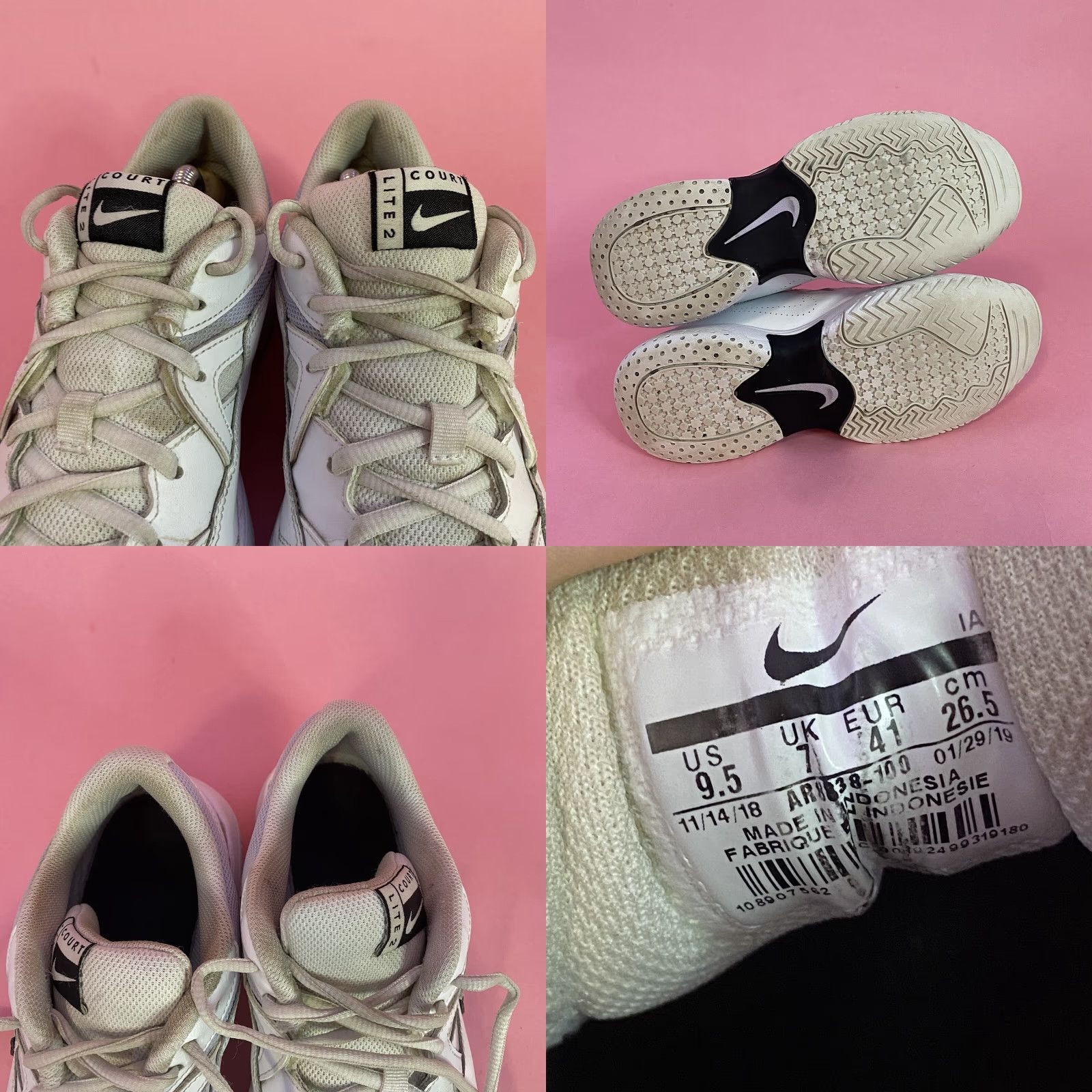 Nike Nike Court Lite 2 AR8838-100 White Shoes Lace Up Low Top Womens Size 9.5 Casual Running Sneakers Size L / US 10 / IT 46 - 8 Thumbnail