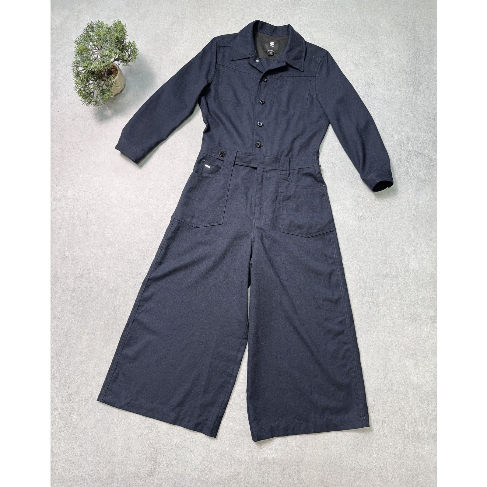 G Star Raw Mellam Culotte Jumpsuit Women 3/4 Sleeve Size M