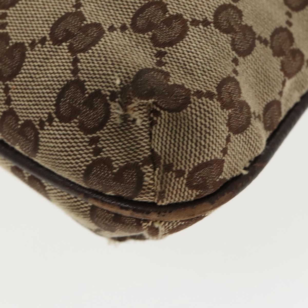 Gucci GUCCI GG Canvas Shoulder Bag Beige Dark Brown Silver Size ONE SIZE - 13 Thumbnail