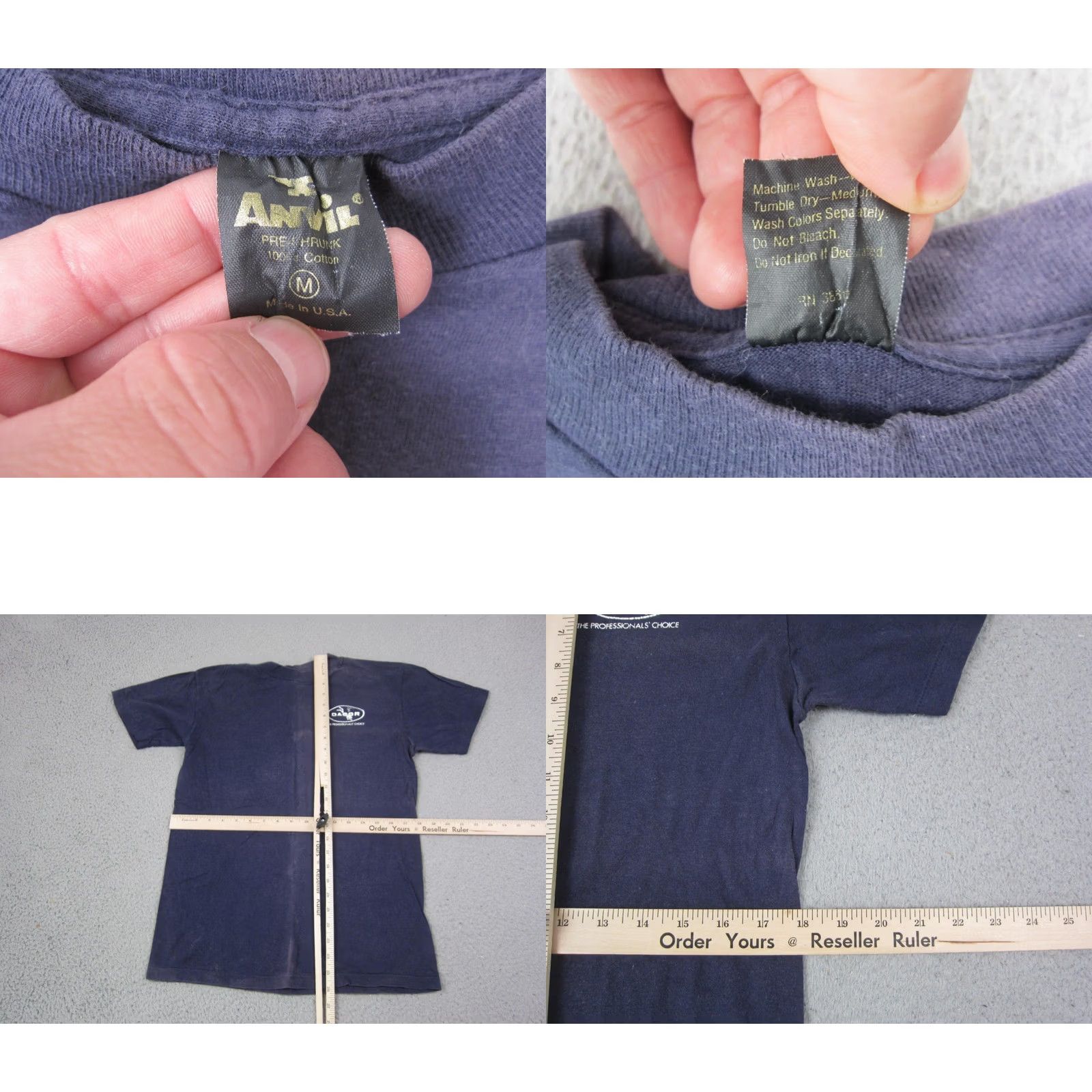 Anvil VINTAGE Anvil Shirt Mens M Blue 70s US Made Scuba Diving Logo Short Sleeve Crew Neck Cotton T-Shirt 80s Theme Mens Size US M / EU 48-50 / 2 - 8 Thumbnail