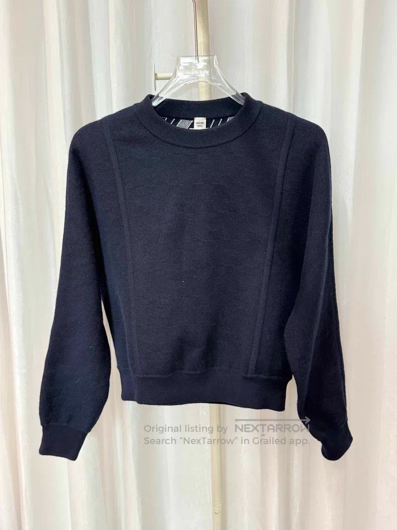 Hermes Hermes Dark Blue Crewneck Cashmere Sweatshirt Size XS / US 0-2 / IT 36-38 - 1 Thumbnail