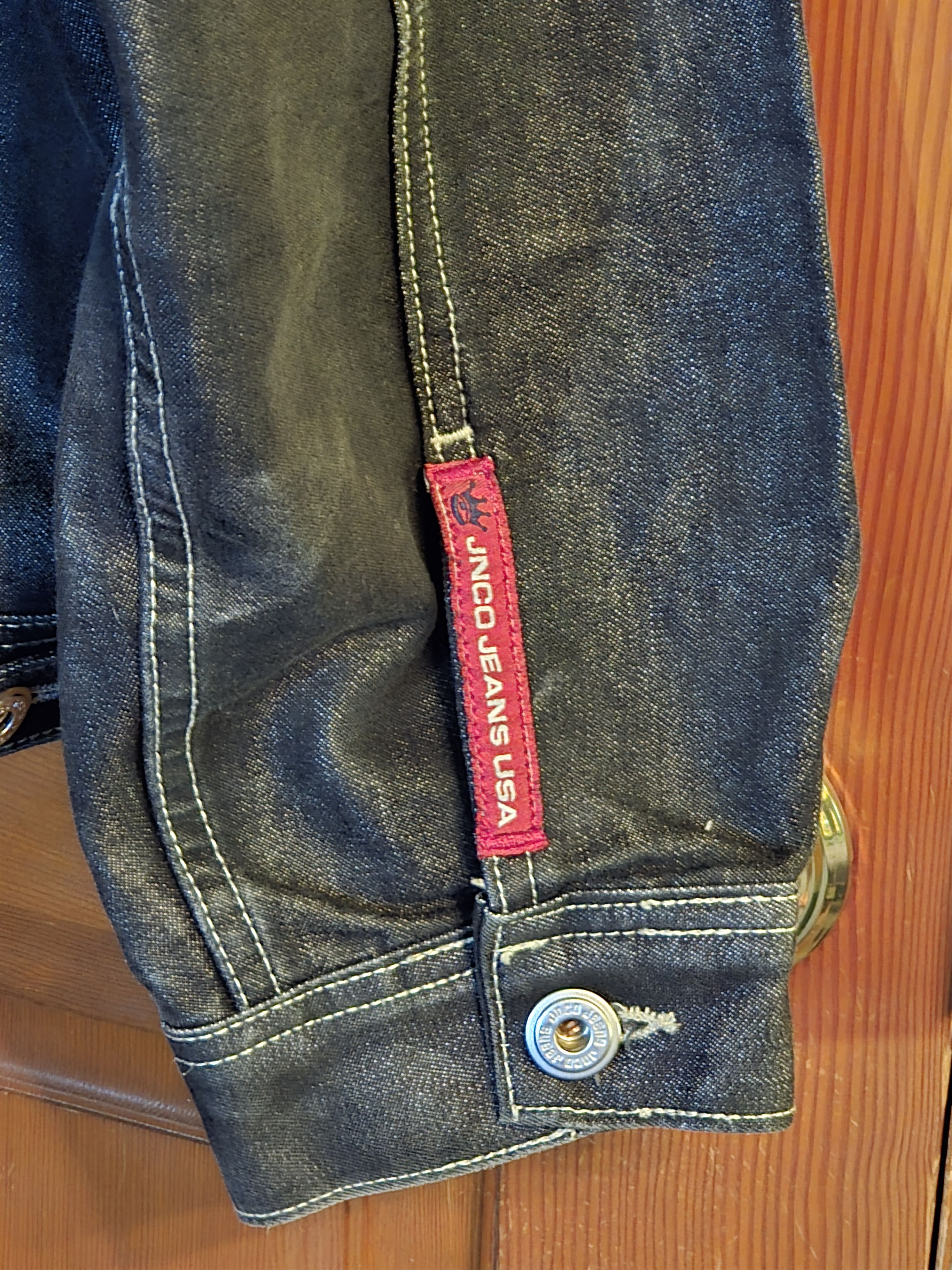 JNCO Vintage 1990s Black JNCO Jeans Denim Jean Trucker Jacket Size US XL / EU 56 / 4 - 4 Thumbnail