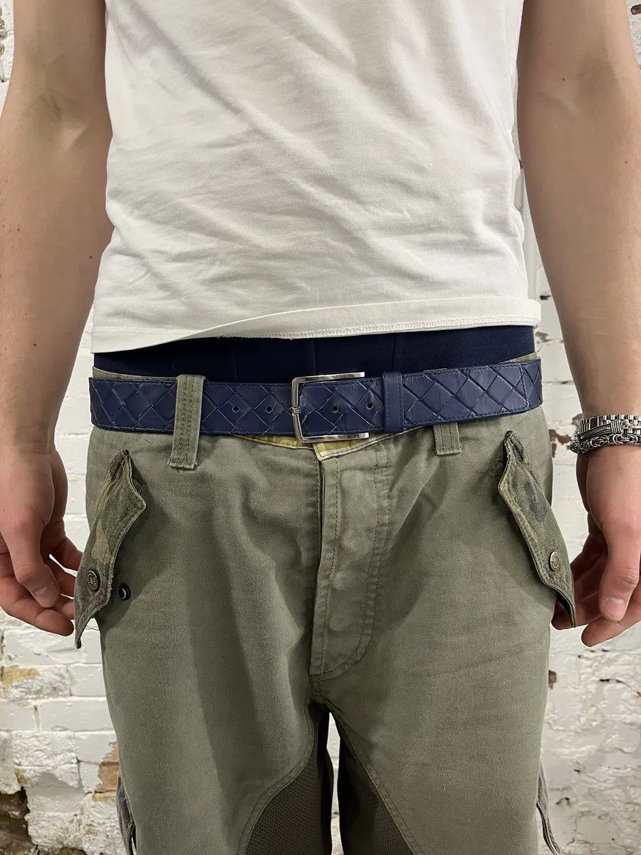 Bottega Veneta Bottega Venetta Woven Leather Navy Belt Size ONE SIZE - 2 Thumbnail