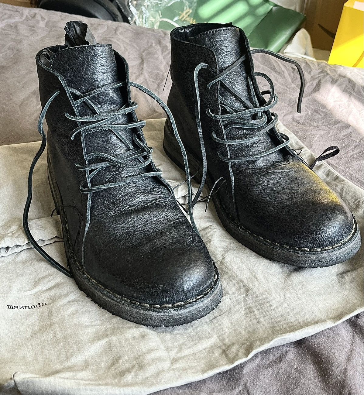 Masnada Masnada Ankle Chain-stitched heel seam boots in lead Size US 9.5 / EU 42-43 - 3 Thumbnail
