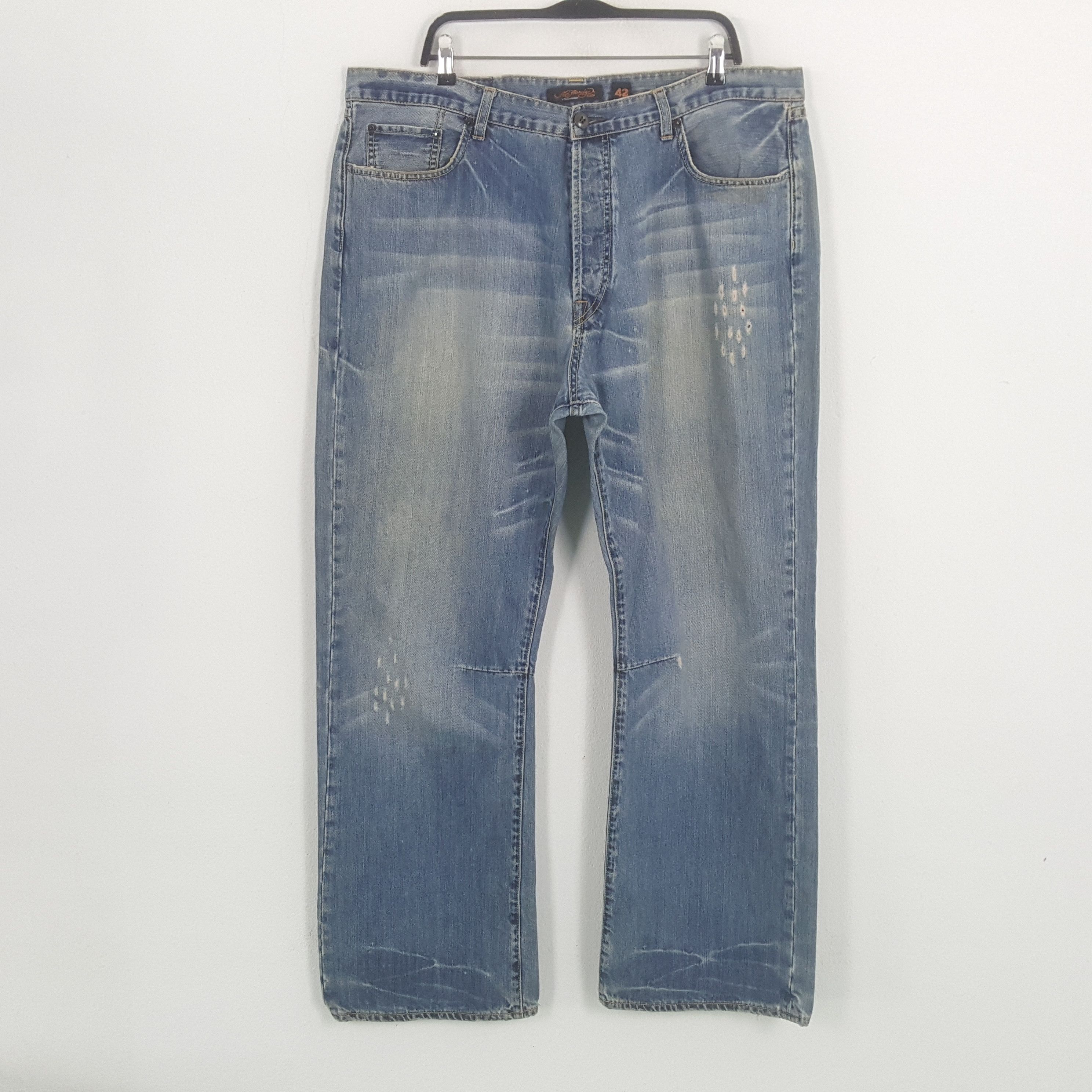 Christian Audigier × Ed Hardy × Vintage ED HARDY Fashion Designer Brand Streetwear Custom Art Jeans Size US 41 - 4 Thumbnail