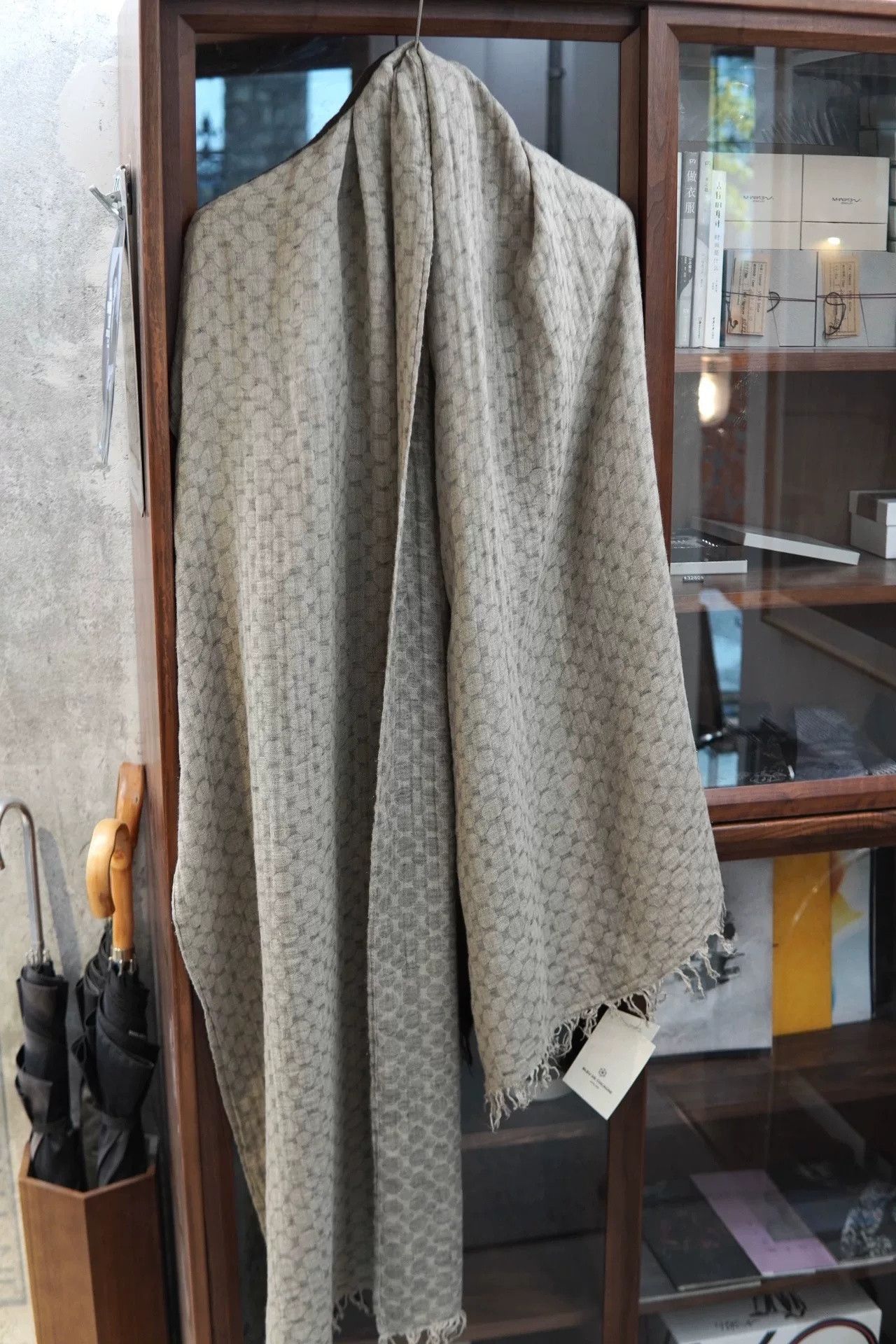 Bleu De Cocagne Linen Plant-Dyed Scarf in Brown, Men's — image 5 of 6