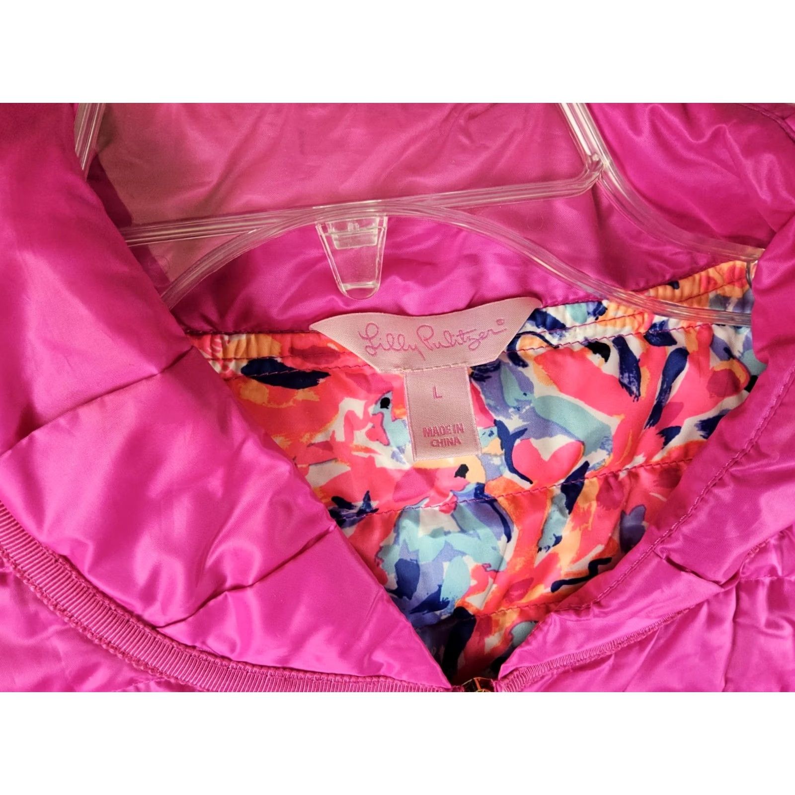 Lilly Pulitzer Lilly Pulitzer Women's Quilted Sleeveless Down Puffer Vest Pink L Size L / US 10 / IT 46 - 3 Thumbnail