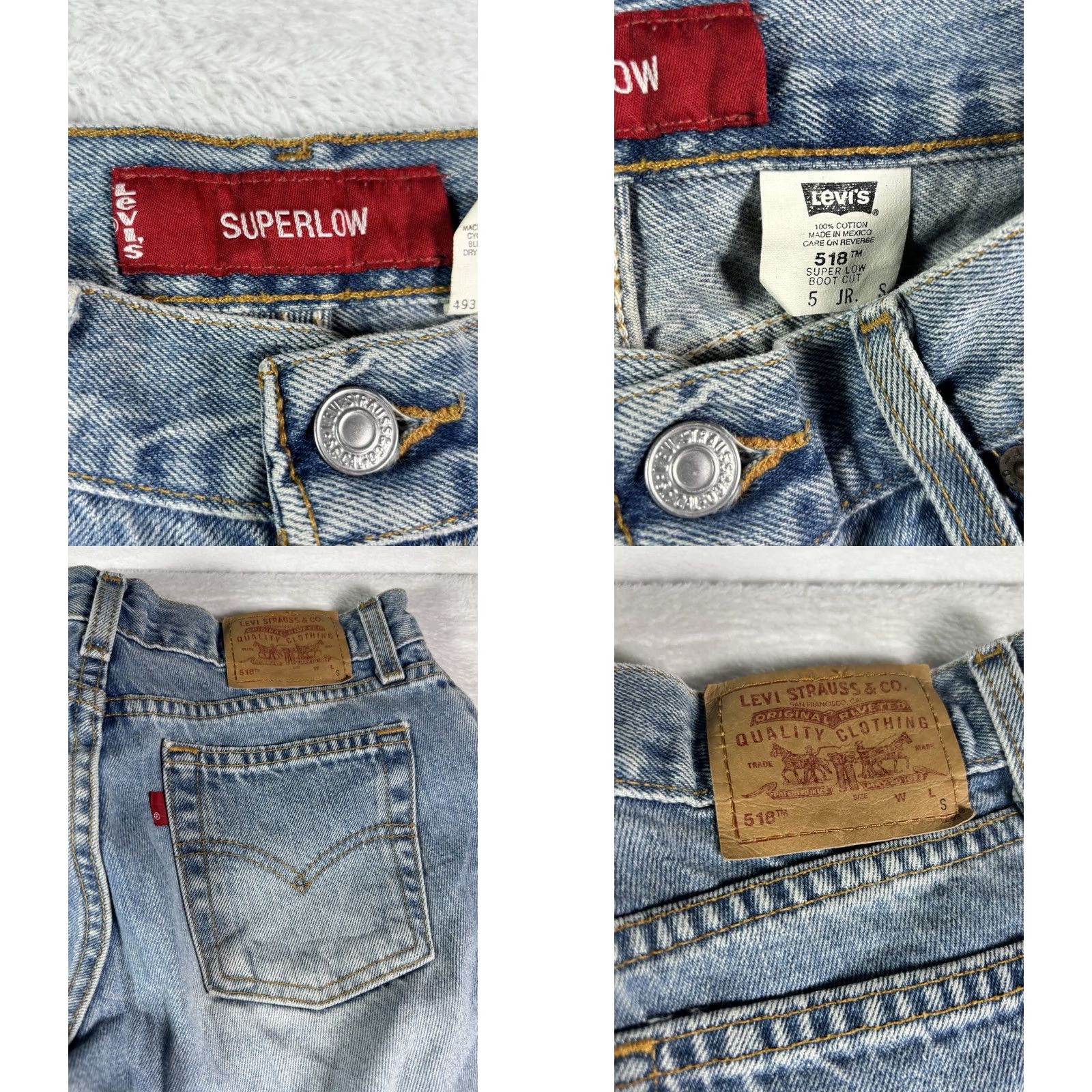 Levi's Levi's 518 Jeans Women Bootcut Denim Size 5 JR M Distressed Torn 90s USA Vintage Blue Denim Jeans Huntington? Size 27" / US 4 / IT 40 - 8 Thumbnail