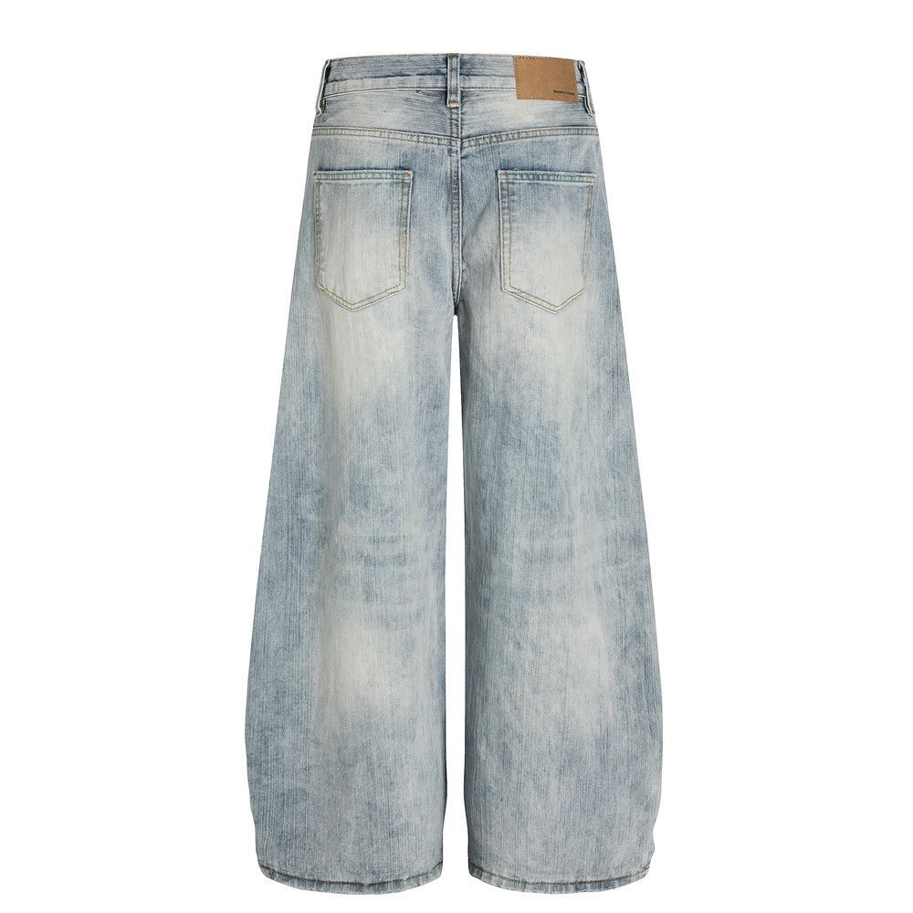 Japanese Brand × Jean Washed men's cleanfit distressed loose scimitar jeans Size US 32 / EU 48 - 3 Thumbnail