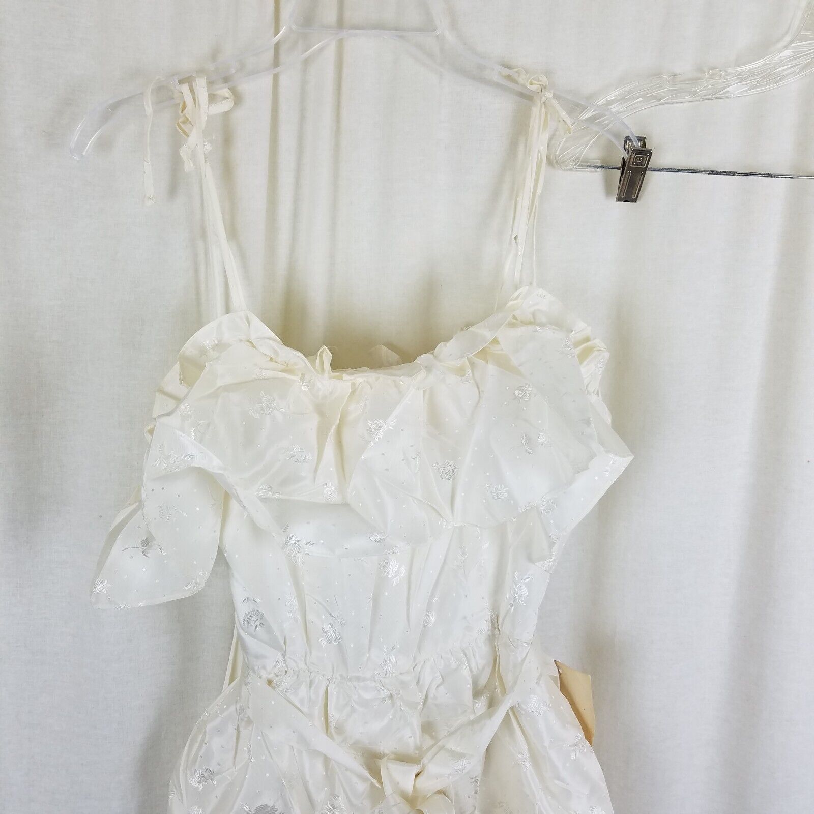 Vintage Tiered Ruffled Lace Short Maxi Dress Victorian Diamonds Run Size S / US 4 / IT 40 - 5 Thumbnail