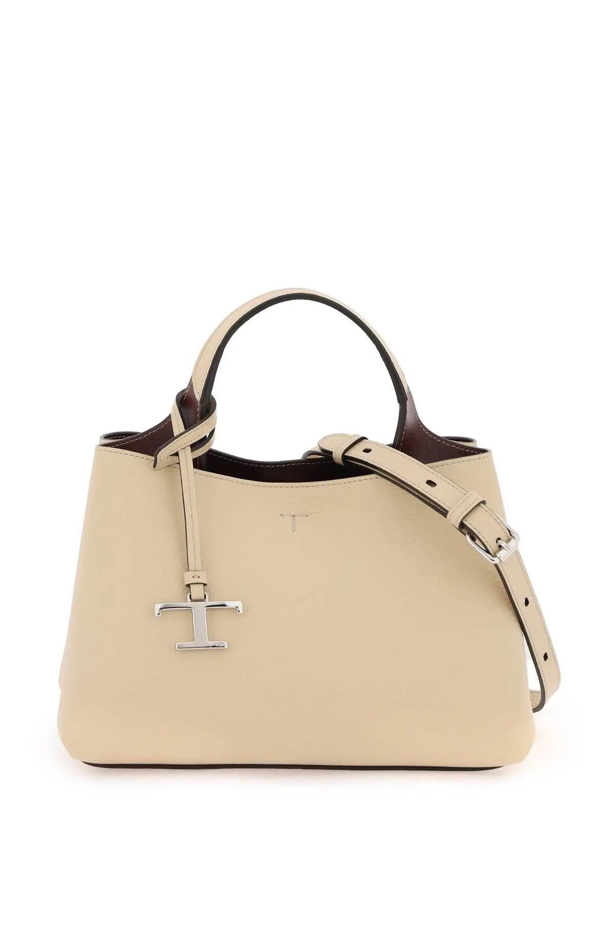 image of Tods O1S22I1N1223 Leather Handbag In Beige, Women's