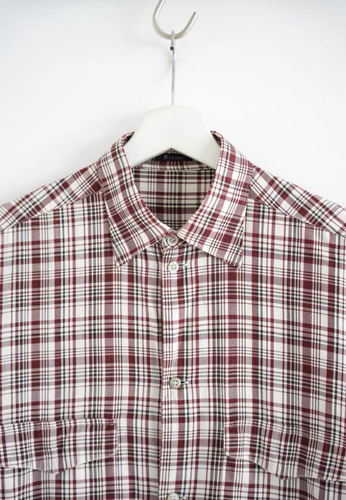 Yohji Yamamoto Yohji Yamamoto 90s Red & White Plaid Vintage Shirt K4 Size US L / EU 52-54 / 3 - 3 Thumbnail