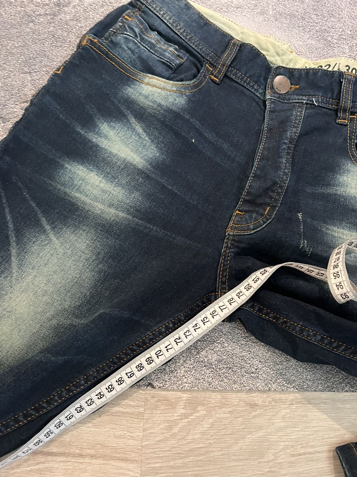 Vintage Heavy Washed Distressed Shredded Japanese Denim Size US 31 - 10 Thumbnail