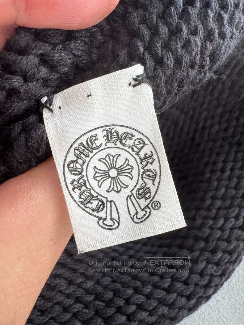 Chrome Hearts CHROME HEARTS Black cross leather cold hat Size ONE SIZE - 4 Thumbnail