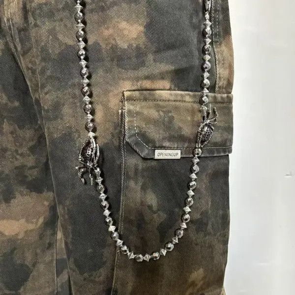 Jewelry Black Beaded Spider Chain Men's Accessory, Gothic Style Size ONE SIZE - 7 Thumbnail